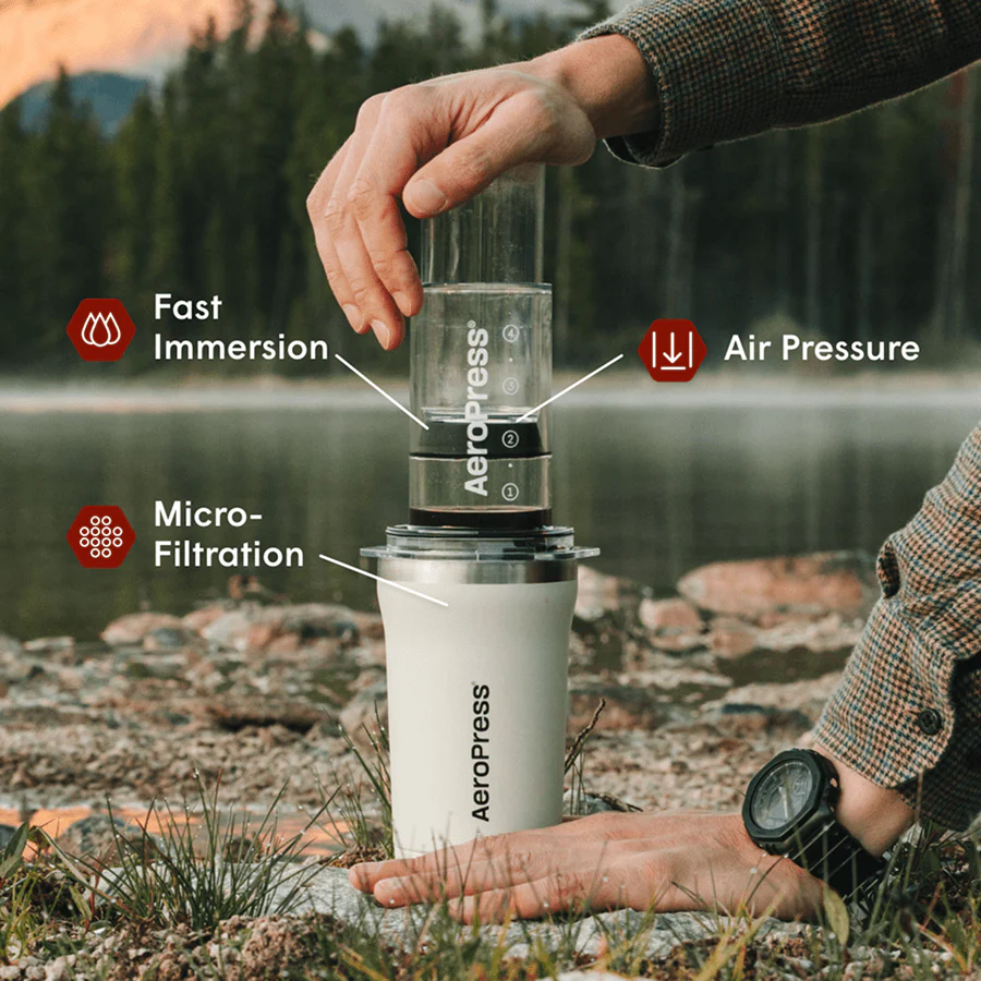 AeroPress Coffee Maker Go Plus, 3-in-1 Brewing with 16 oz Stainless Steel Travel Tumbler - Image 14