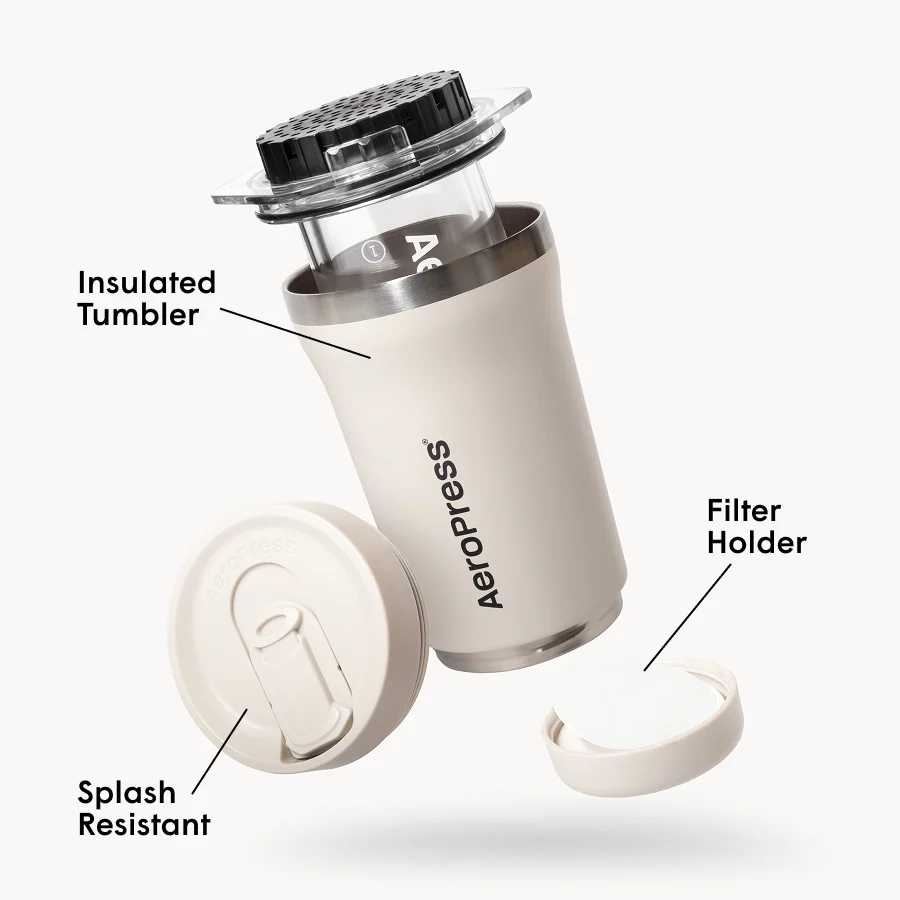 AeroPress Coffee Maker Go Plus, 3-in-1 Brewing with 16 oz Stainless Steel Travel Tumbler - Image 16