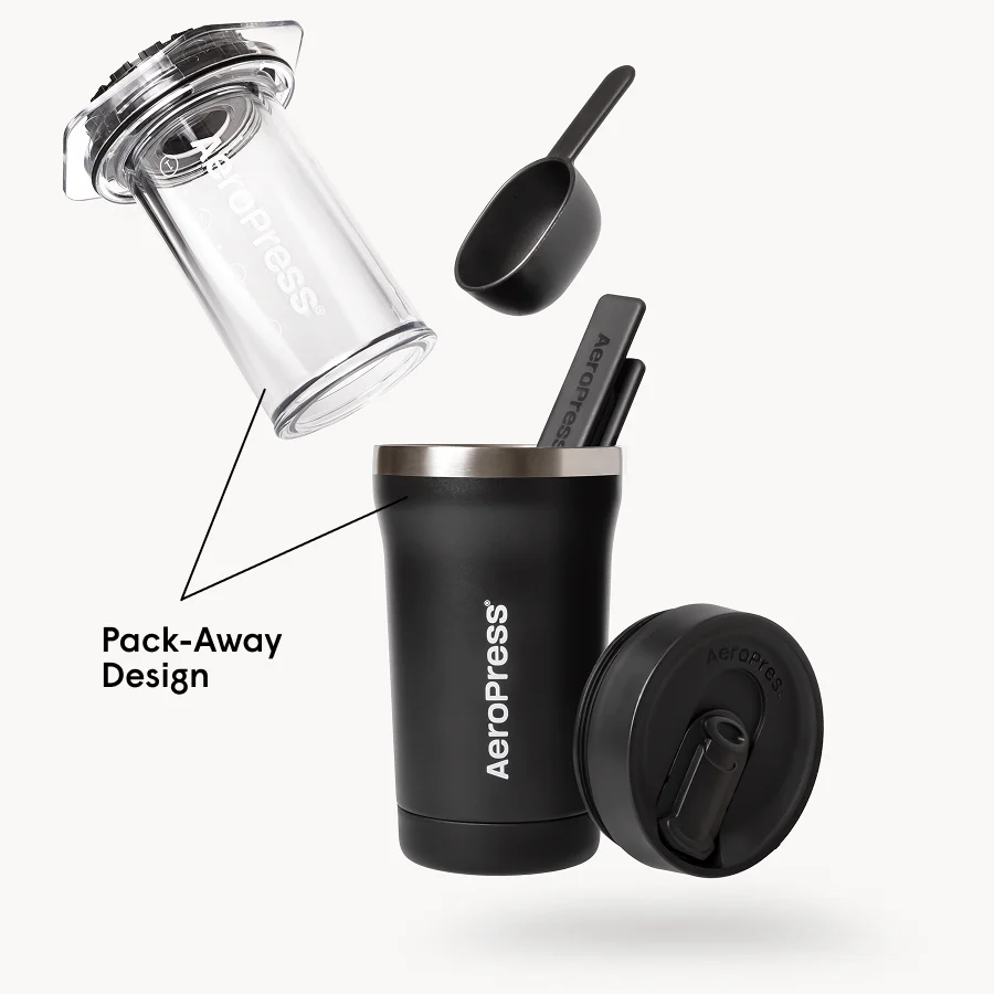 AeroPress Coffee Maker Go Plus, 3-in-1 Brewing with 16 oz Stainless Steel Travel Tumbler - Image 3