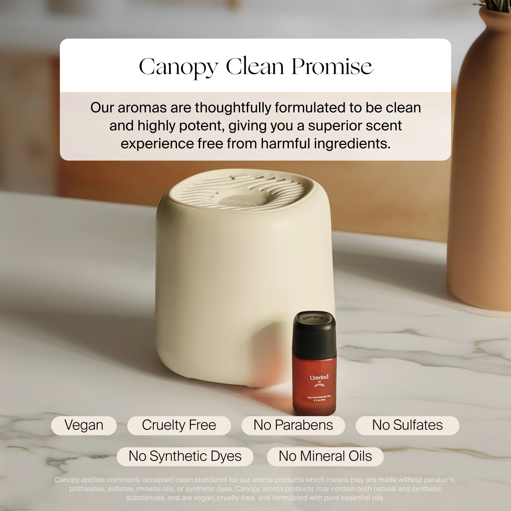 Canopy Bedside Diffuser – Waterless Technology, Diffuses Up to 400 Sq Ft, 3 Fan Speeds & Includes Diffuser, Diffusion Well, Unwind Aroma, Power Cord & Adapter in White (K-DIFF-WHI-V2) - Image 3