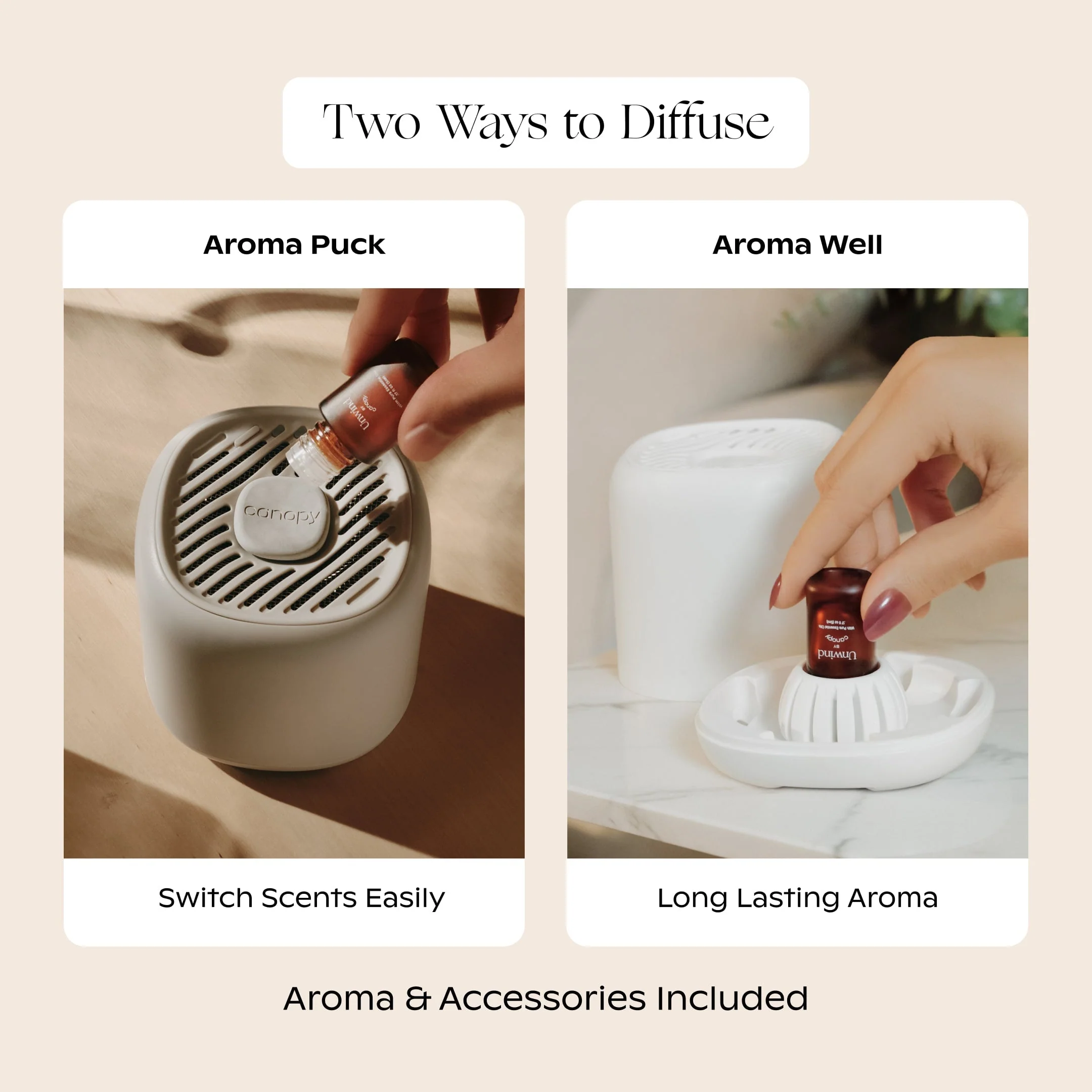 Canopy Bedside Diffuser – Waterless Technology, Diffuses Up to 400 Sq Ft, 3 Fan Speeds & Includes Diffuser, Diffusion Well, Unwind Aroma, Power Cord & Adapter in White (K-DIFF-WHI-V2) - Image 4