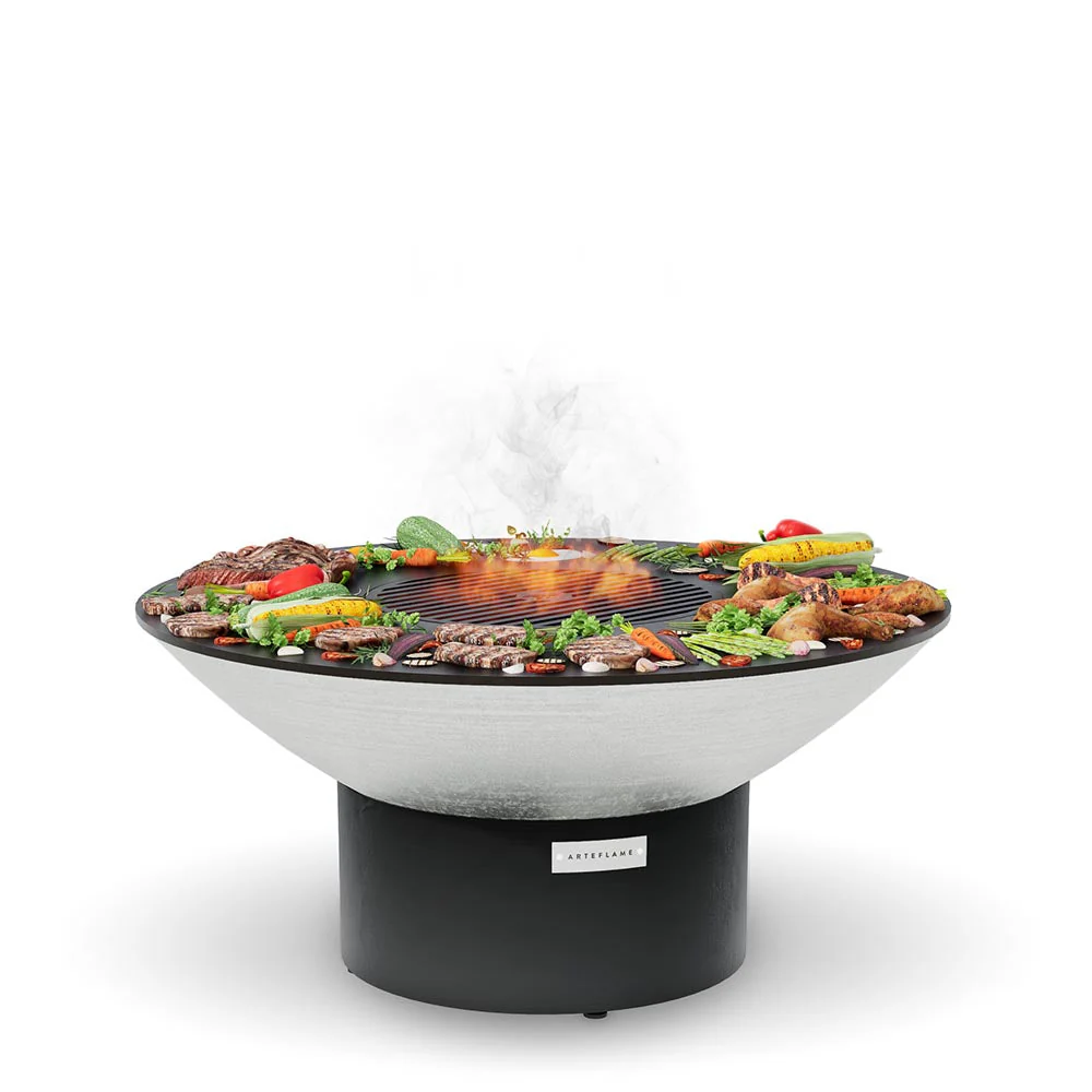 Arteflame XXL 40" Platinum Edition Fire Pit in Stainless Steel With Cooktop - Image 3