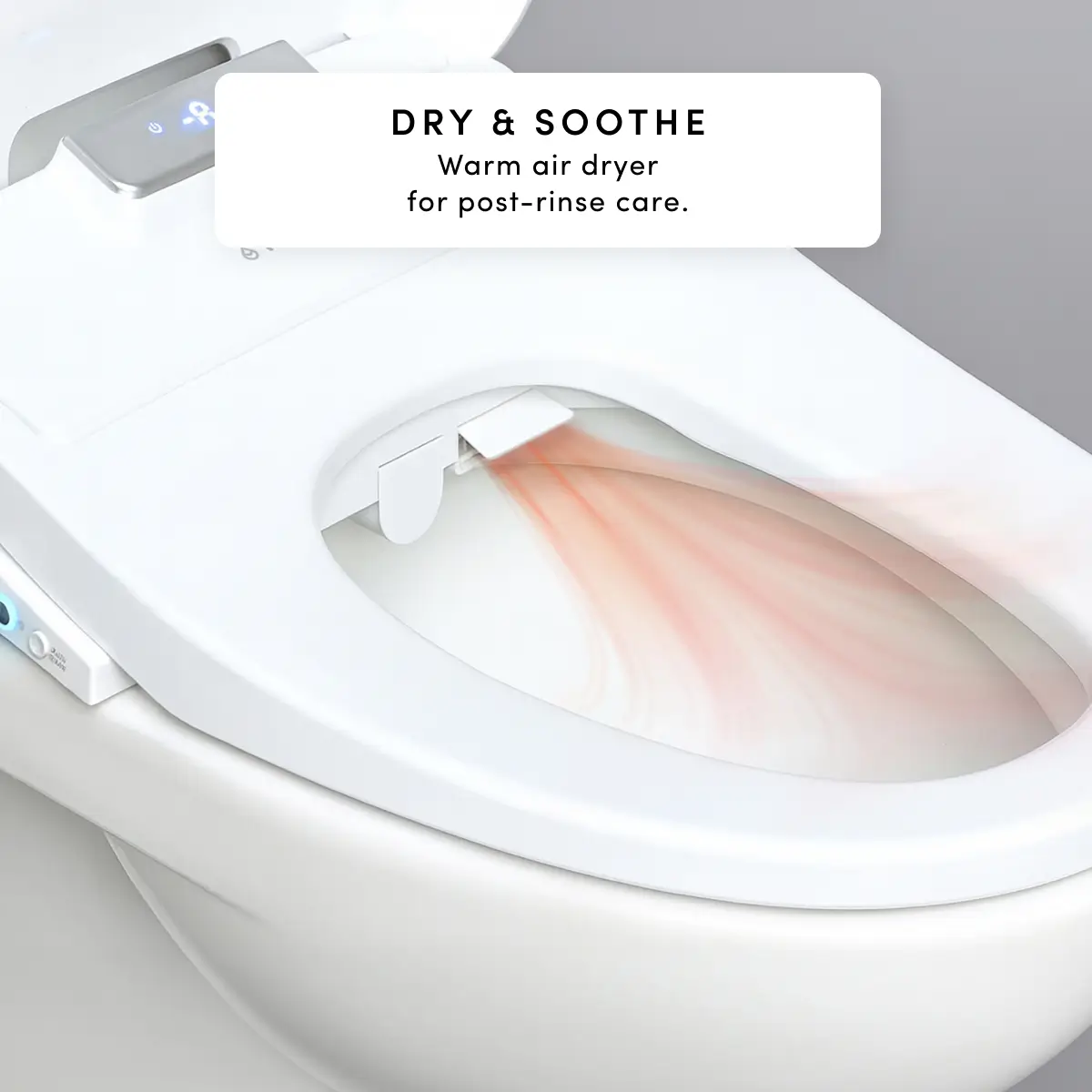 TUSHY Aura Smart Bidet Seat with Temperature Control for Seat, Water & Dryer, Instant Warm Water, Auto Open and Soft Close Lid - Image 5