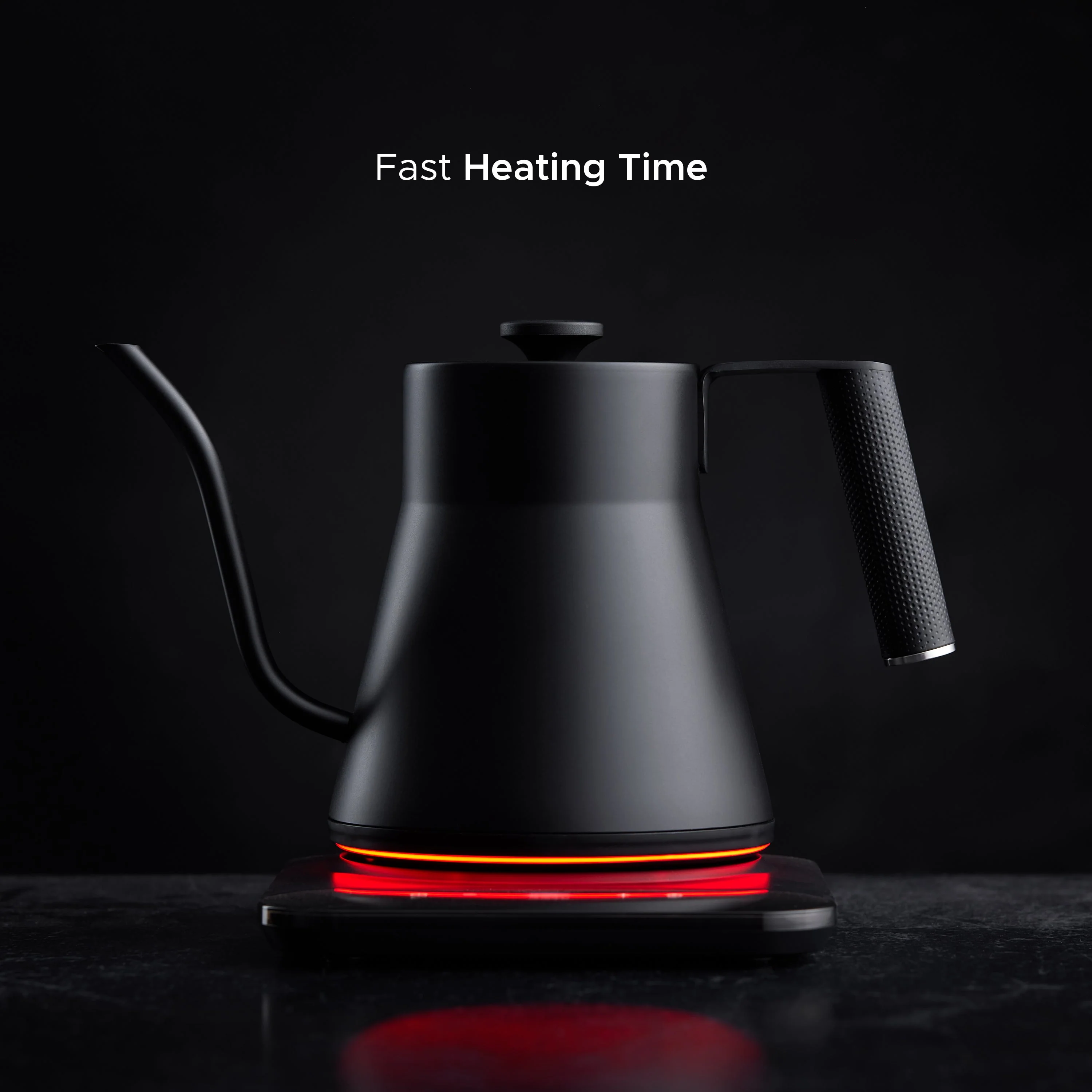 SAKI Baristan Electric Gooseneck Kettle with Precise Temperature Control, Pour Over Coffee Kettle & Tea Kettle, Stainless Steel, 1200W Quick Heating, 1 Liter, Matte Black - Image 3