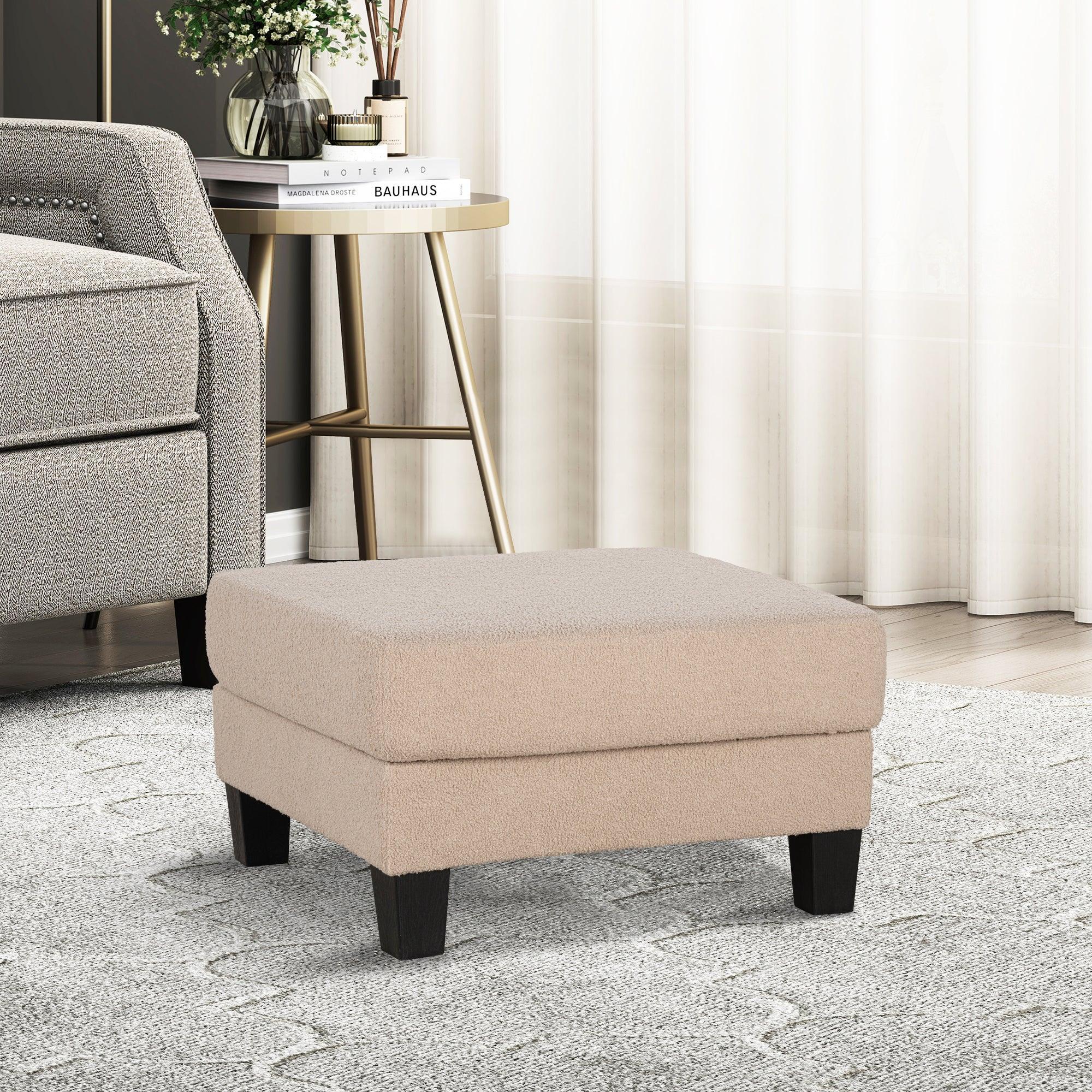 Parrot 3-Piece Sofa Set with Storage Ottoman & USB Charging in Beige - Image 12