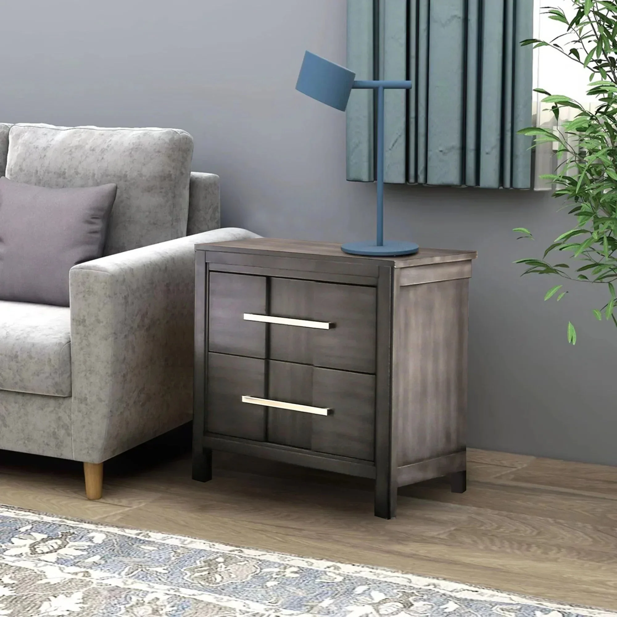 Parrot Uncle Berenice 23-Inch Transitional 2-Drawer Nightstand in Solid Wood - Image 12