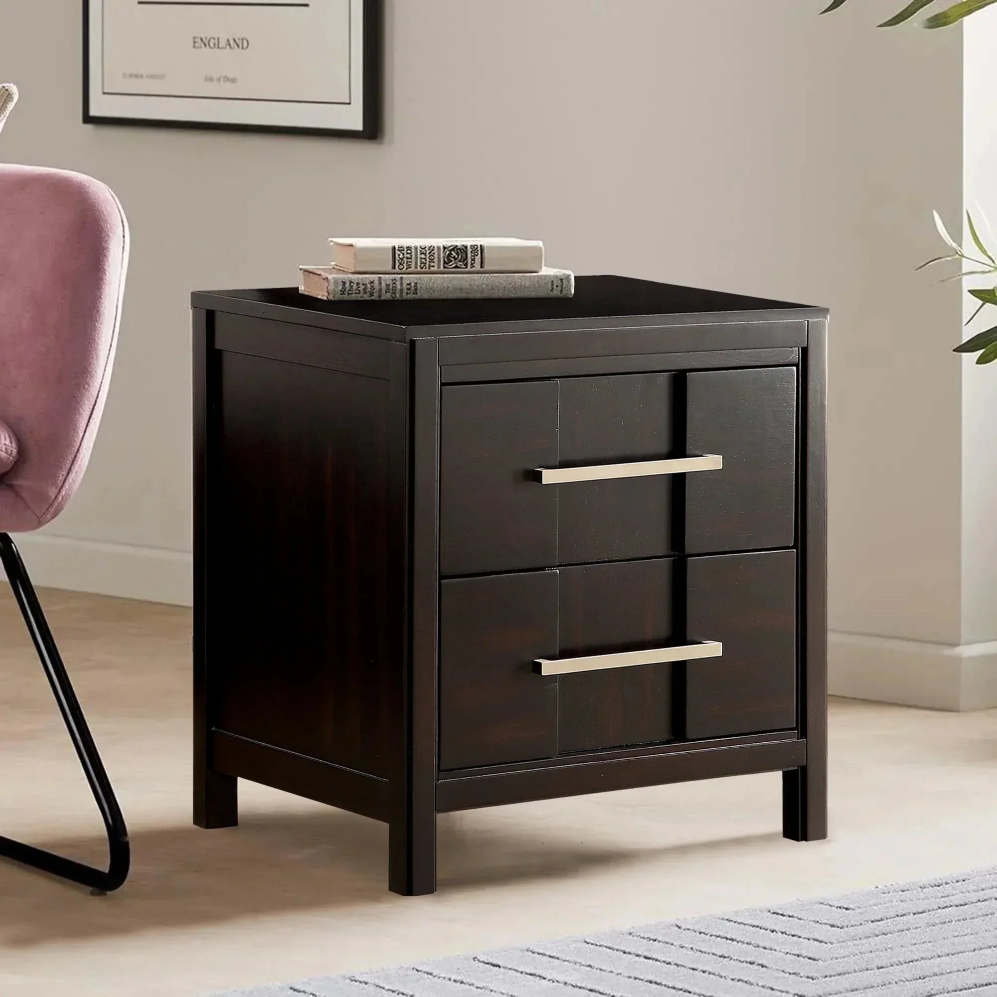 Parrot Uncle Berenice 23-Inch Transitional 2-Drawer Nightstand in Solid Wood - Image 15