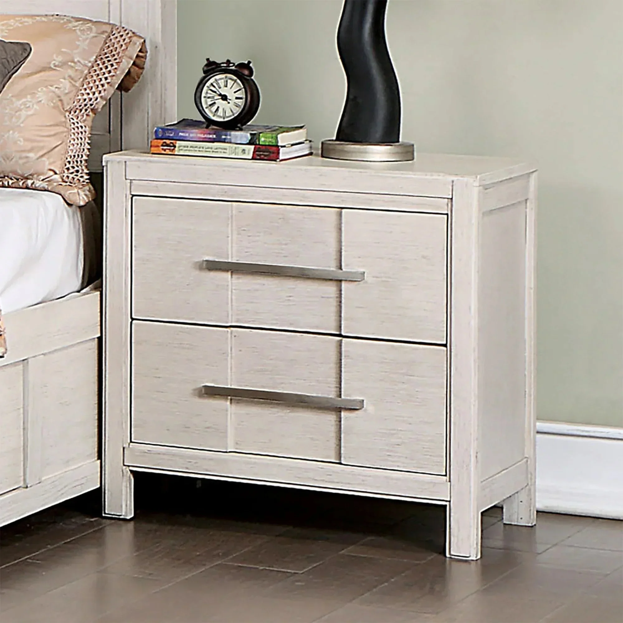 Parrot Uncle Berenice 23-Inch Transitional 2-Drawer Nightstand in Solid Wood - Image 4