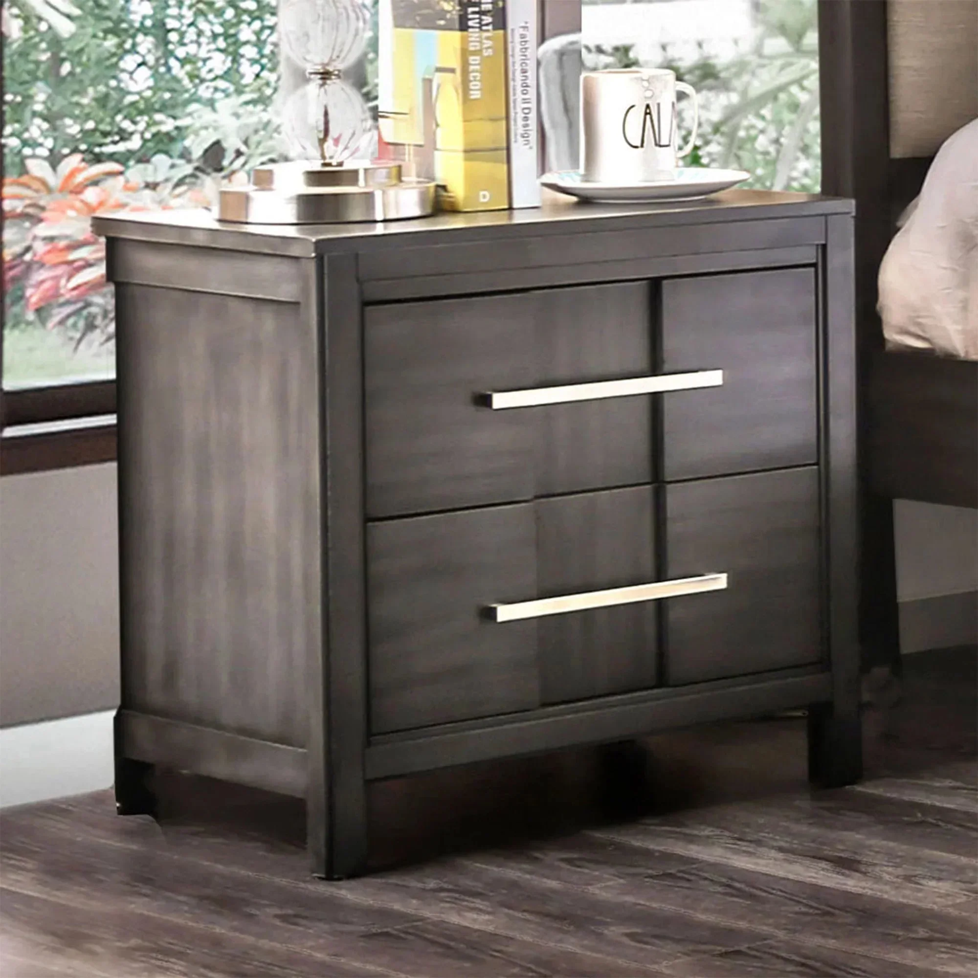 Parrot Uncle Berenice 23-Inch Transitional 2-Drawer Nightstand in Solid Wood - Image 8