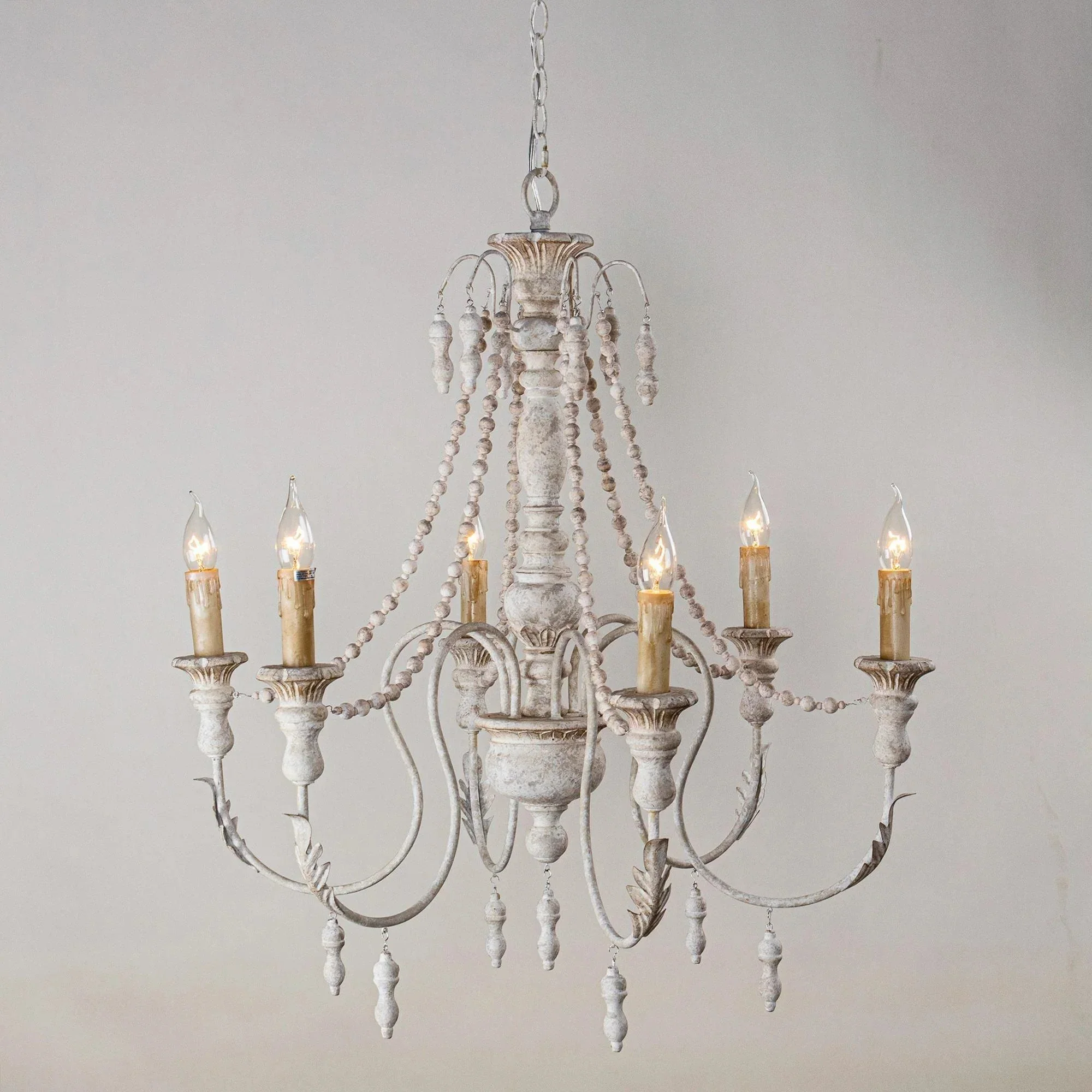 Parrot Uncle Billiter 6-Light Wood White Chandelier (BB8817-6110V) - Image 4