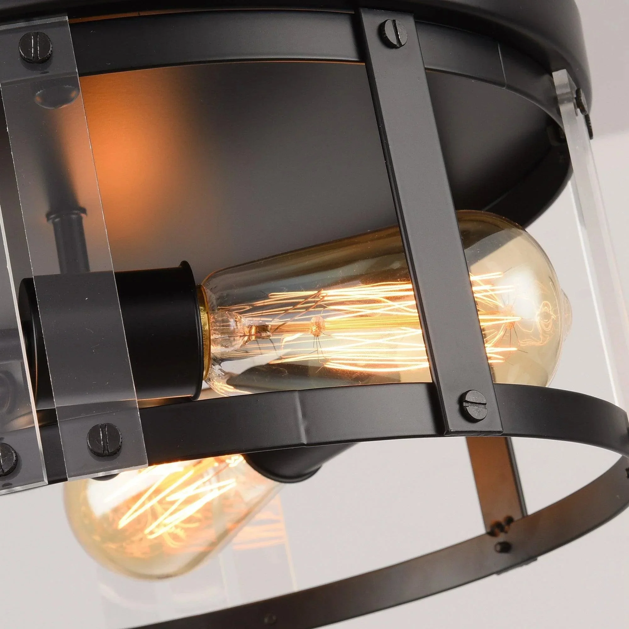 Parrot Uncle Black 3-Light Farmhouse Flush Mount Ceiling Light (C2269110V) - Image 7