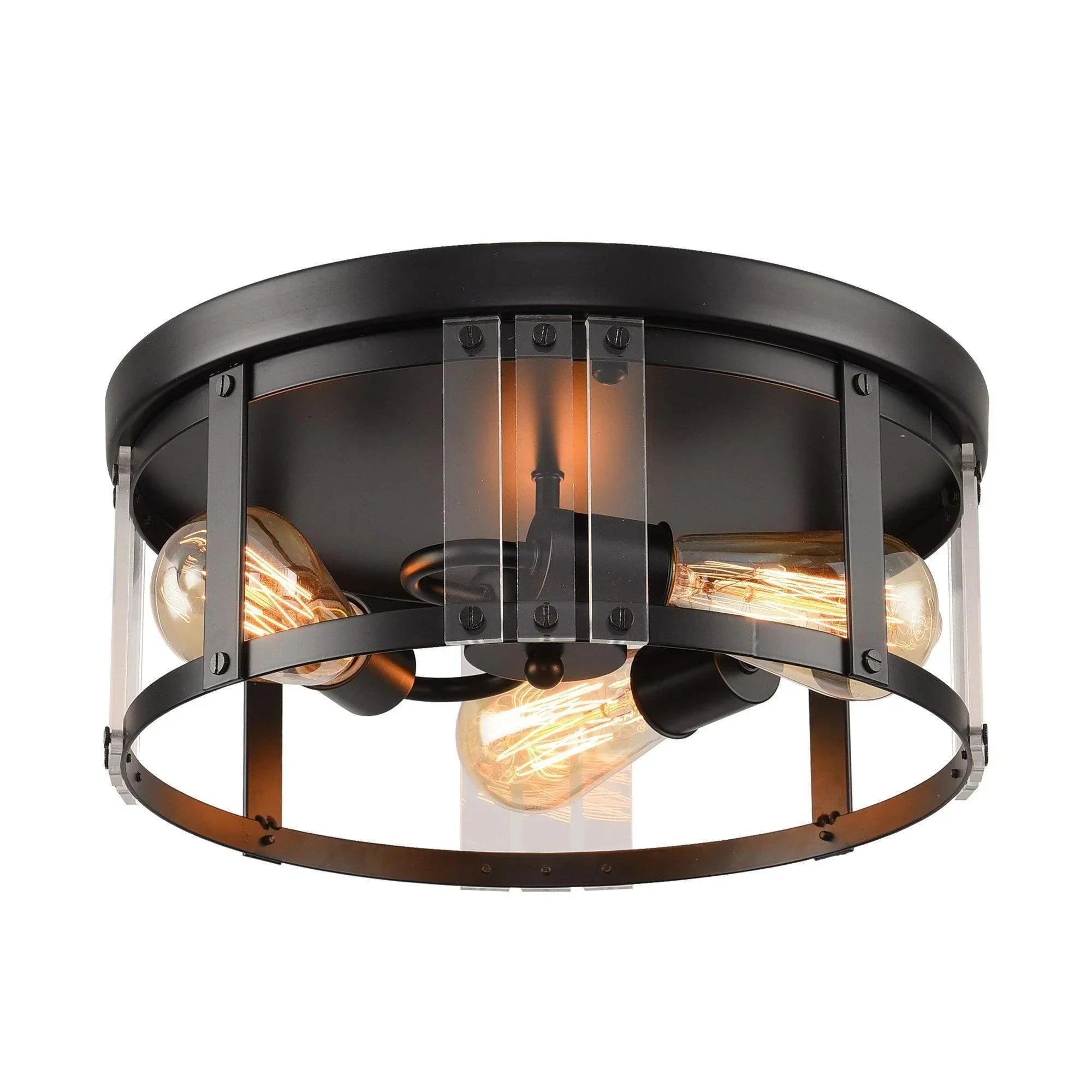 Parrot Uncle Black 3-Light Farmhouse Flush Mount Ceiling Light (C2269110V) - Image 8