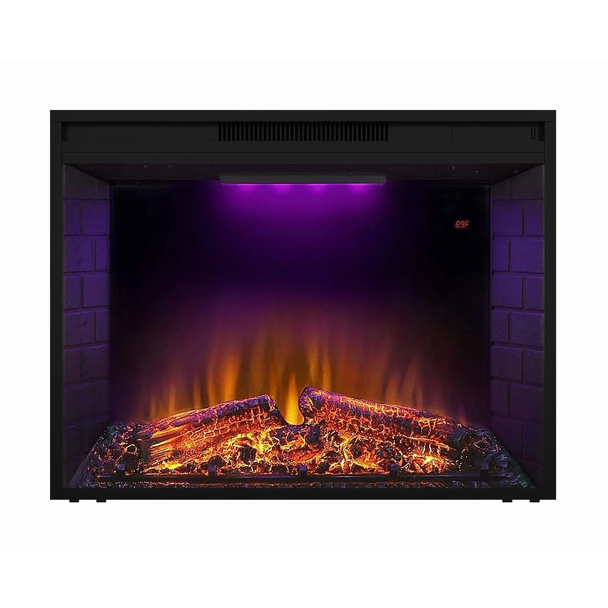 Parrot Uncle Black Electric Fireplace Heater Insert with Overheating Protection and Remote Control - Image 4