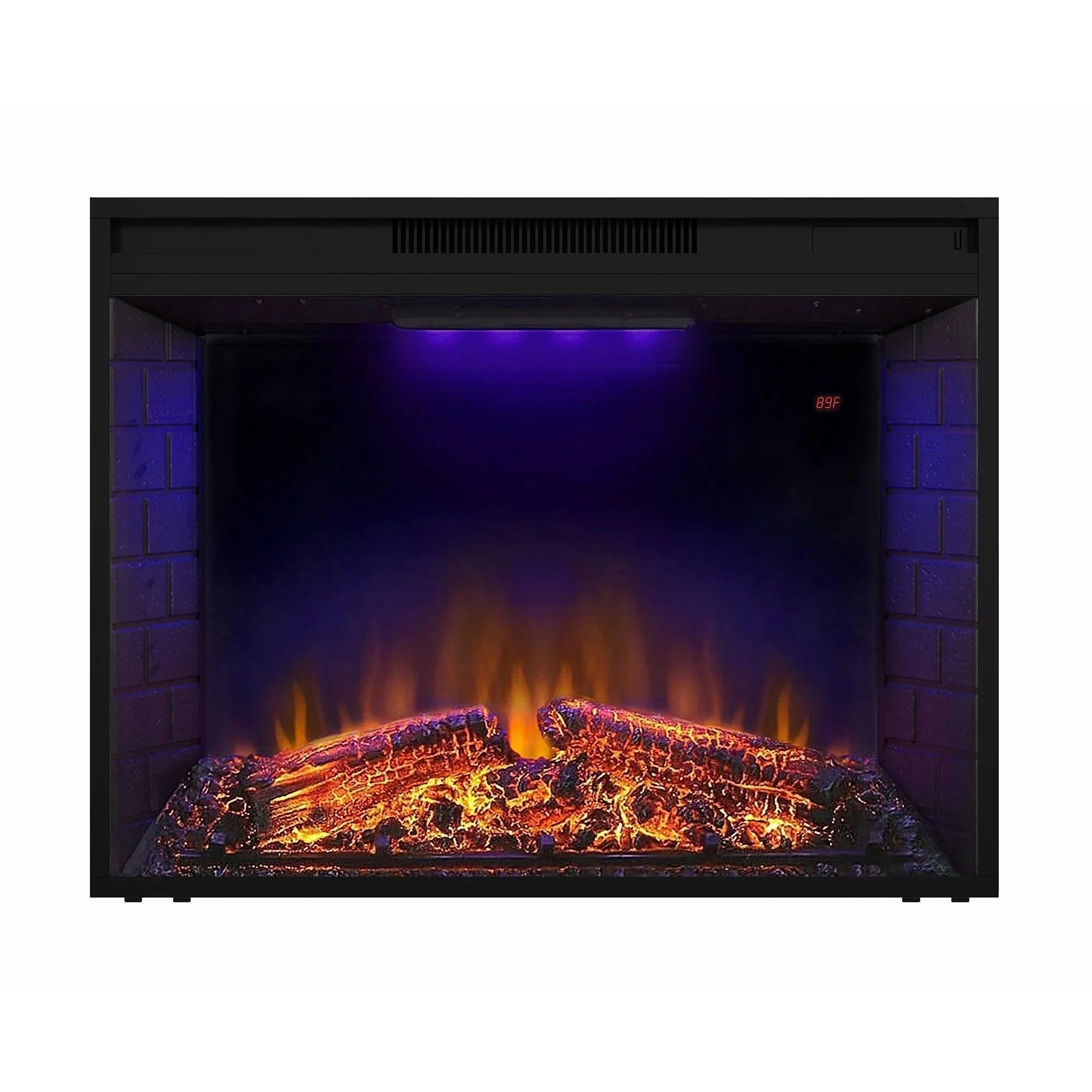 Parrot Uncle Black Electric Fireplace Heater Insert with Overheating Protection and Remote Control - Image 7