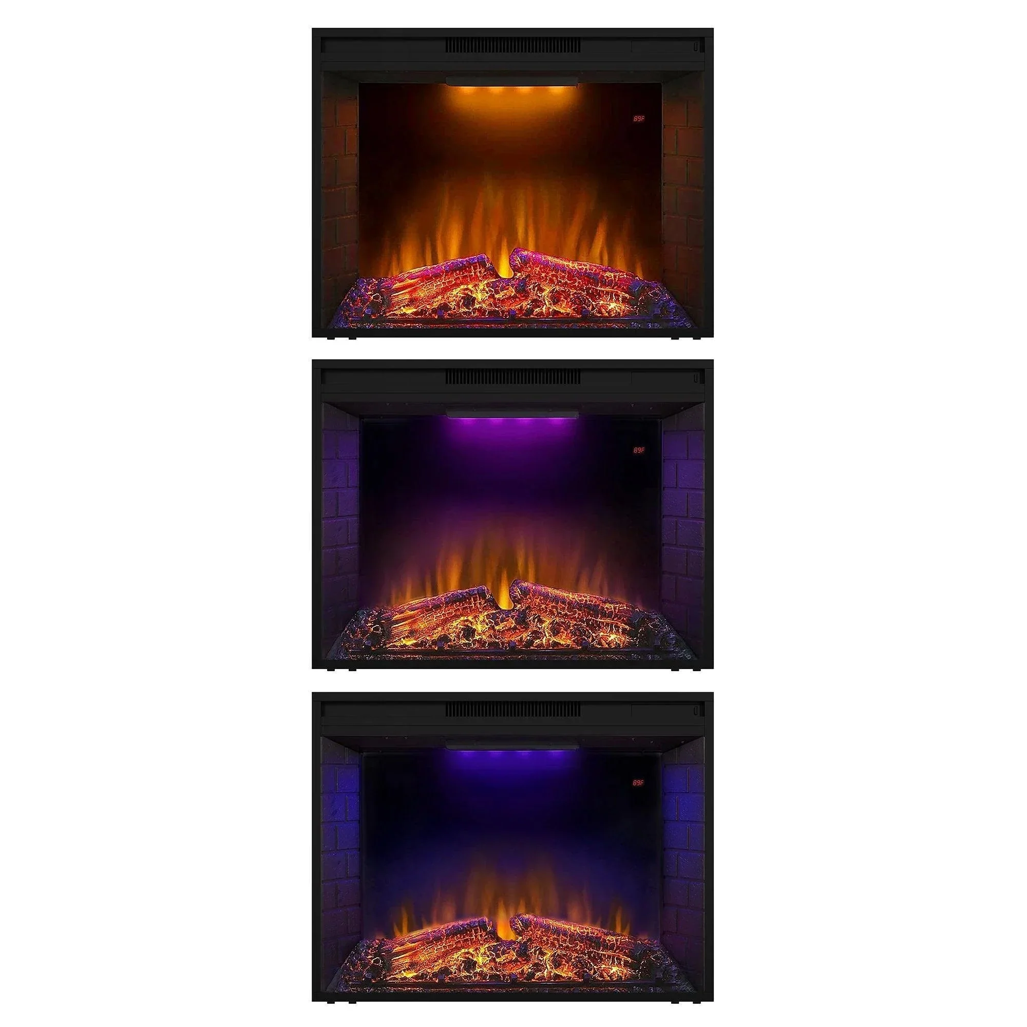 Parrot Uncle Black Electric Fireplace Heater Insert with Overheating Protection and Remote Control - Image 8