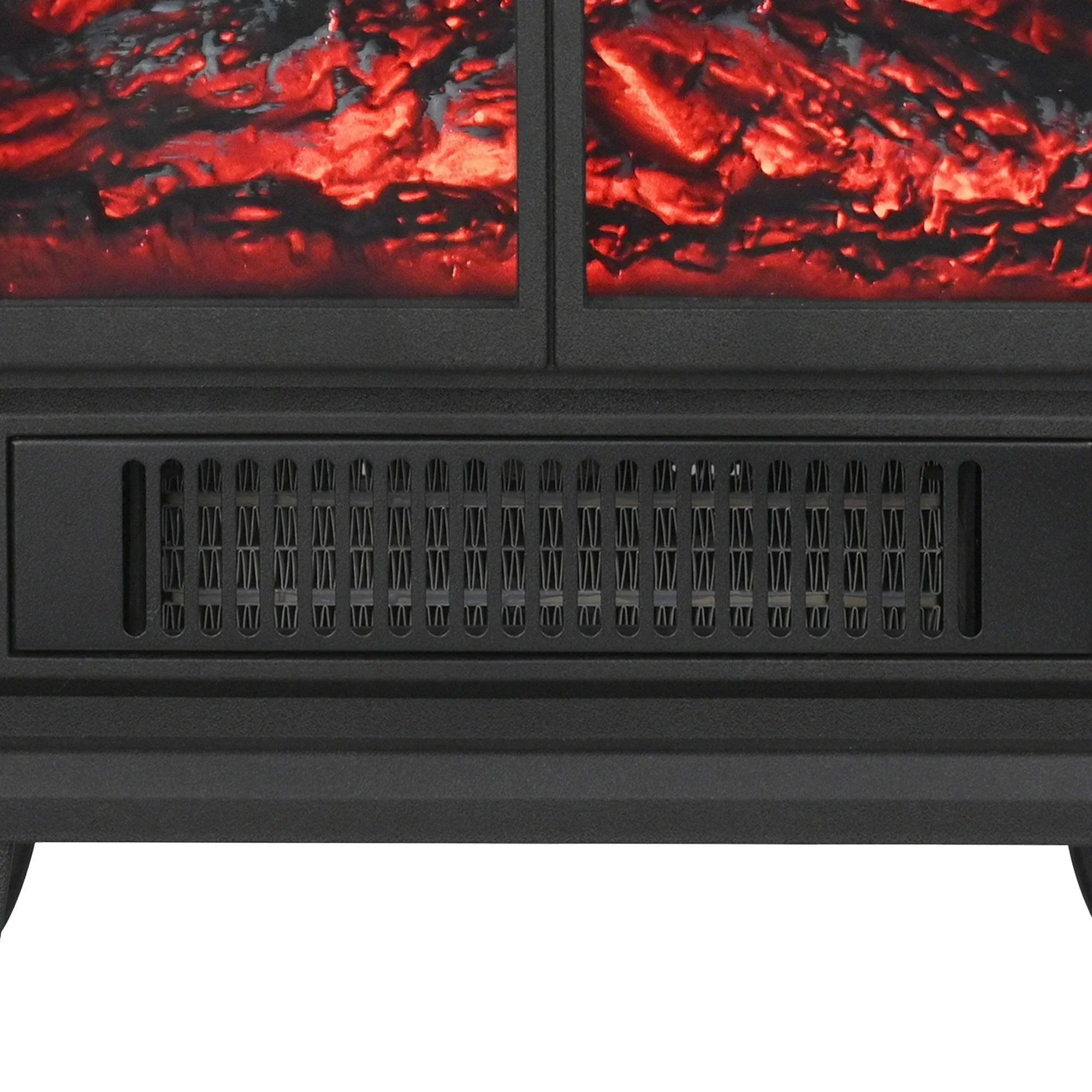 Parrot Uncle Black Electric Heater Free Standing Stove, 3D Flame Overheat Protection Adjustable Thermostat, 1500W (FP201S-T3-A2) - Image 6