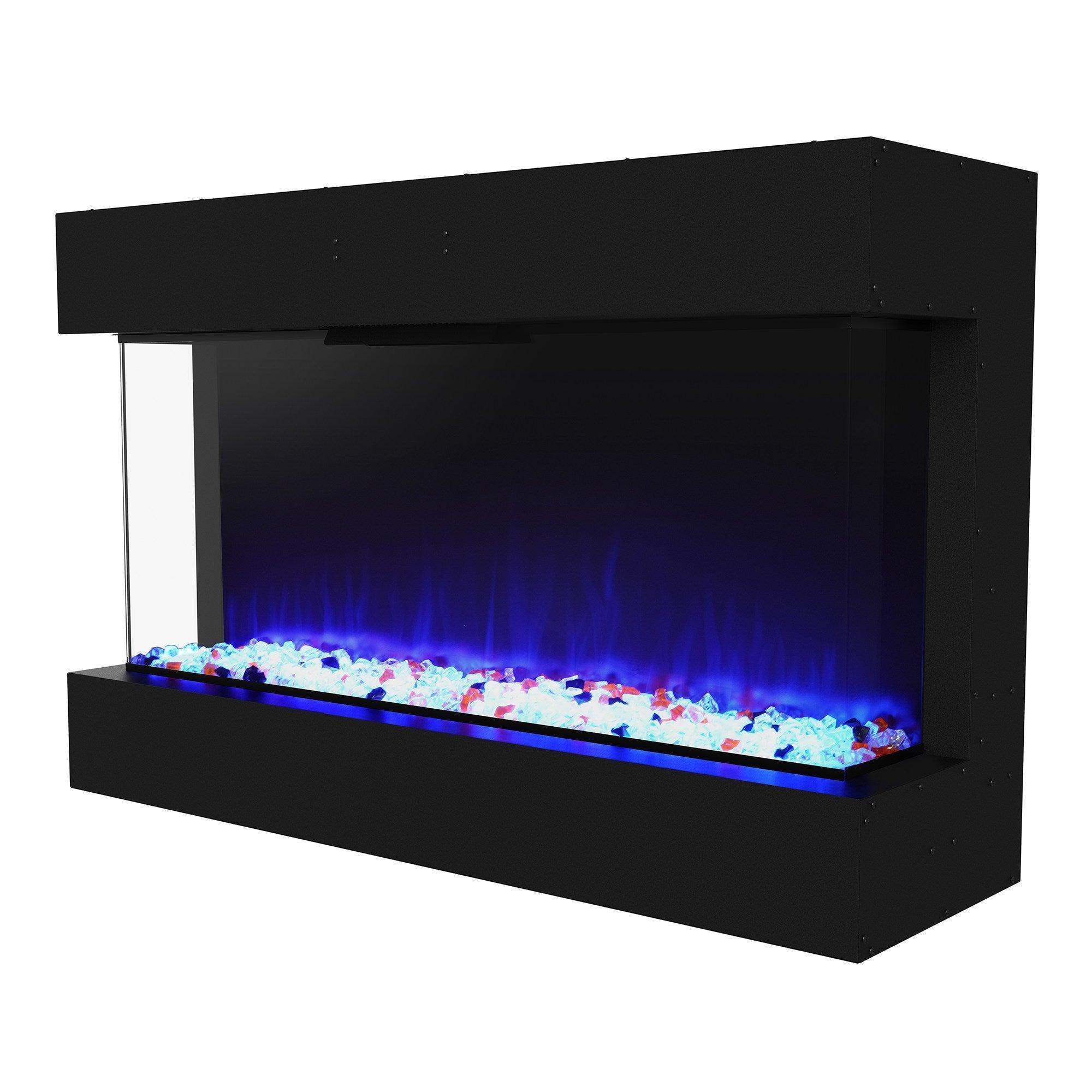 Parrot Uncle Insert or Wall-Mount Electric 3-Color Flame with LED Light Fireplace in Black - Image 10