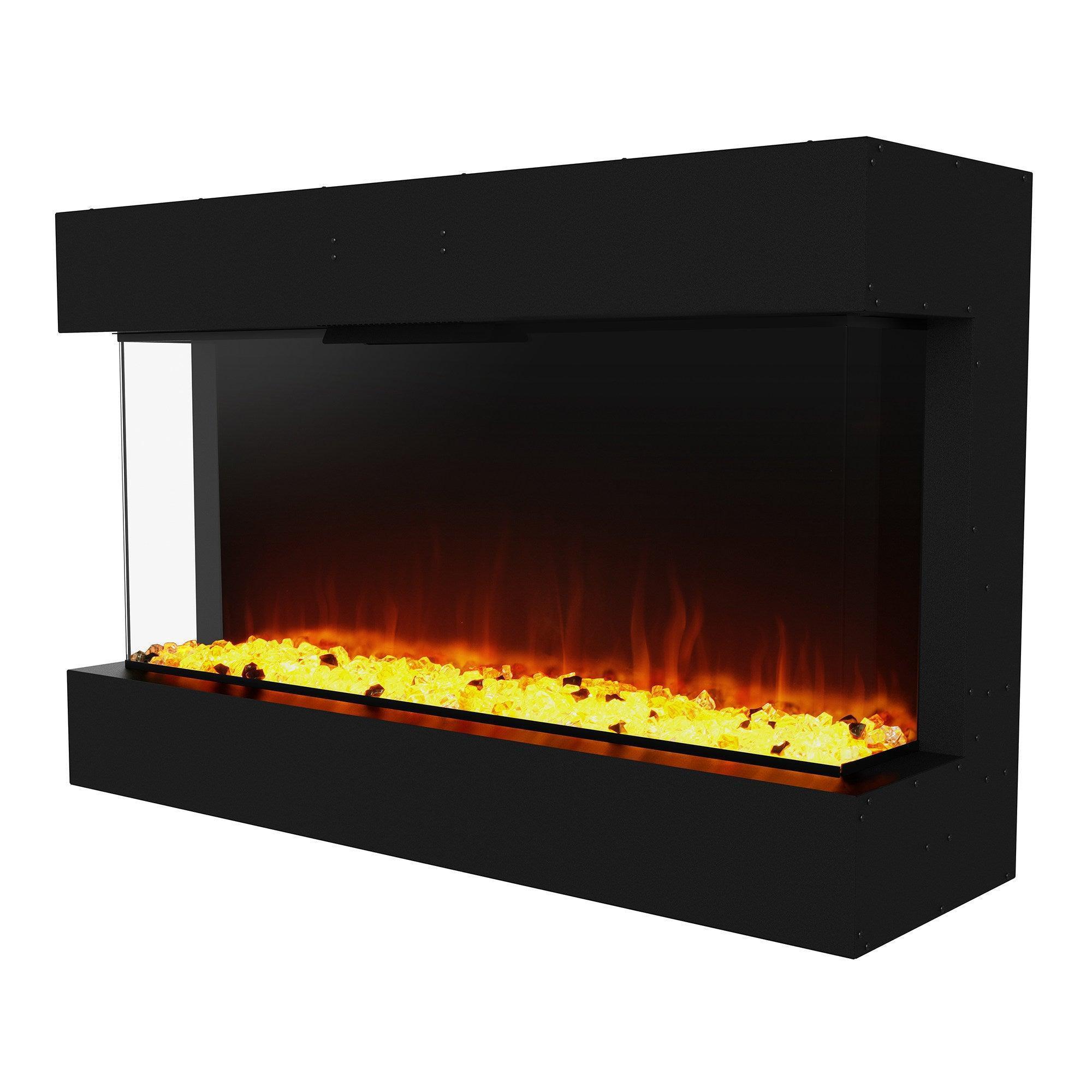 Parrot Uncle Insert or Wall-Mount Electric 3-Color Flame with LED Light Fireplace in Black - Image 5