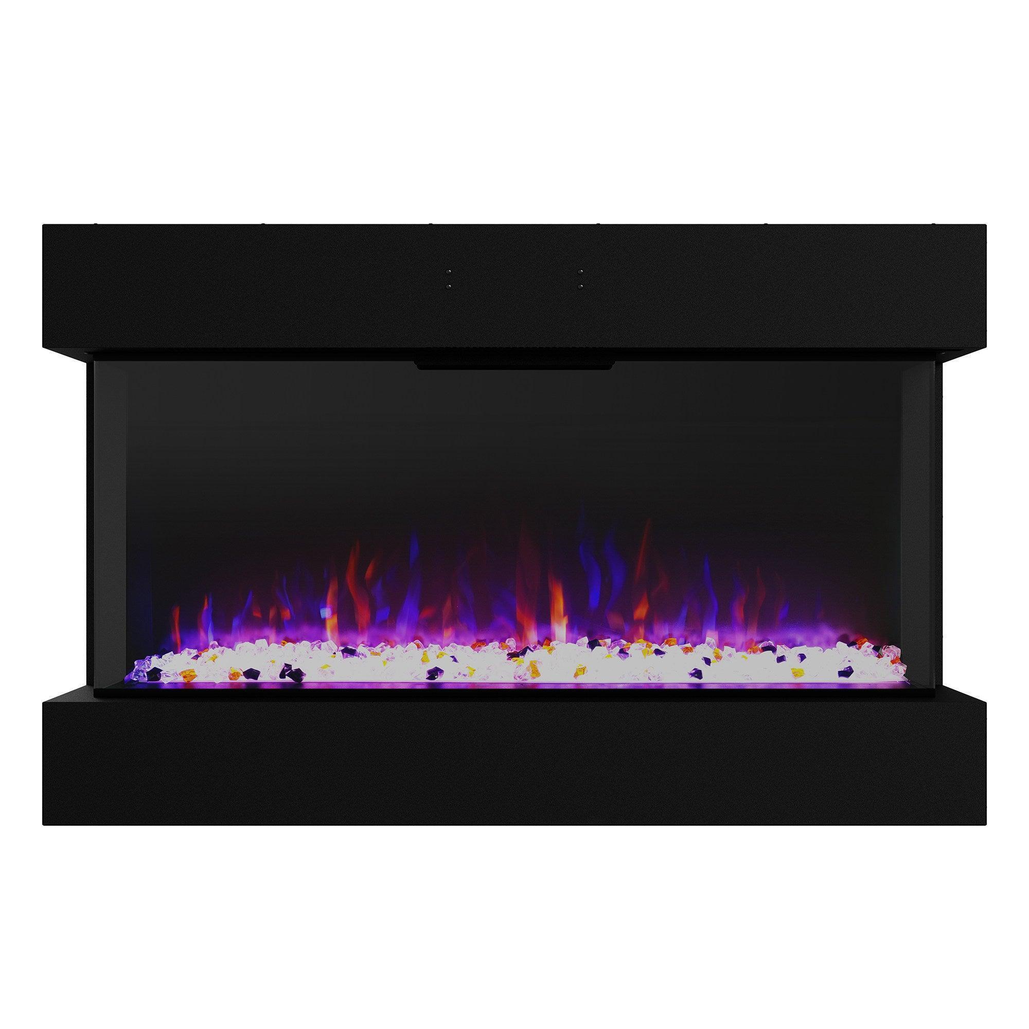 Parrot Uncle Insert or Wall-Mount Electric 3-Color Flame with LED Light Fireplace in Black - Image 6