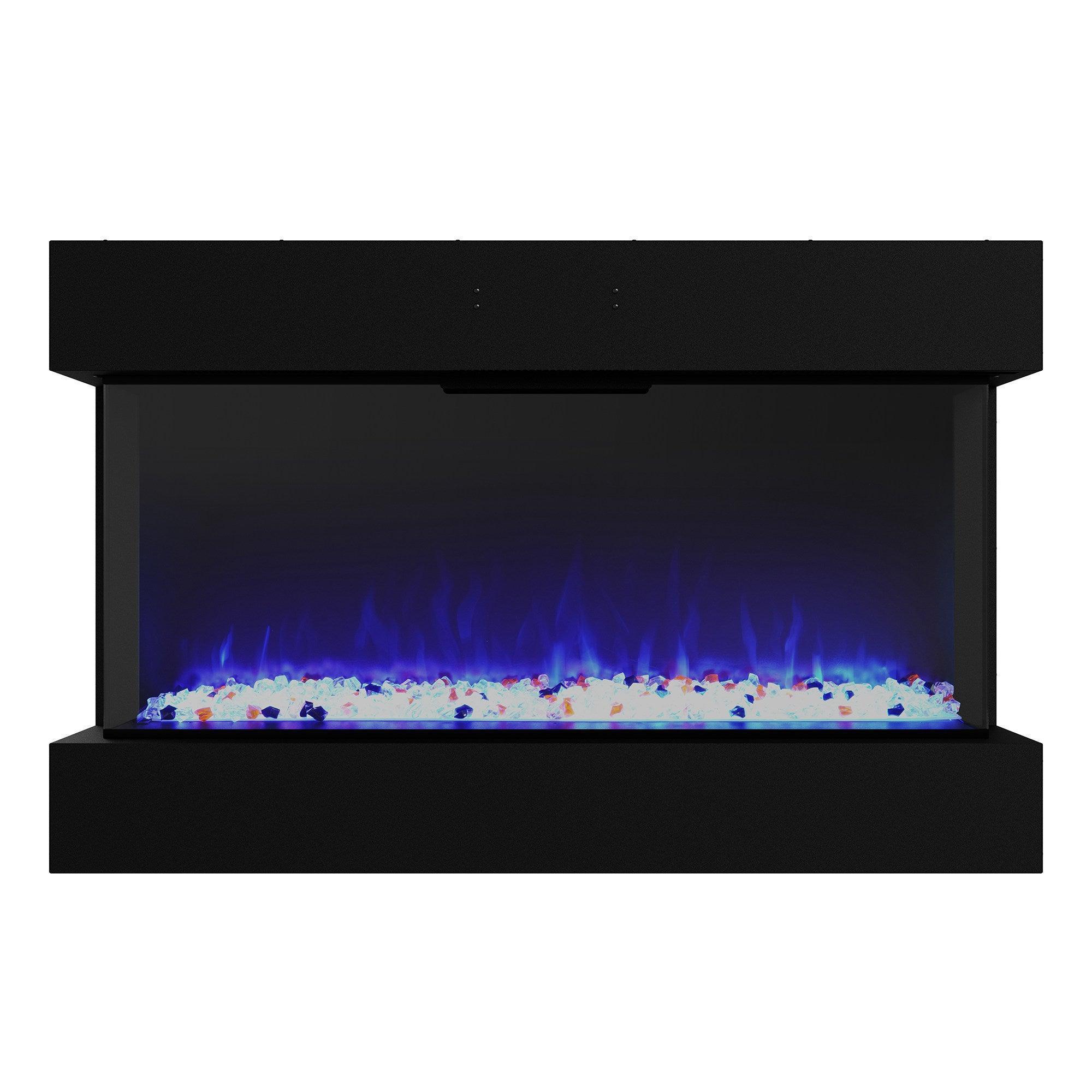Parrot Uncle Insert or Wall-Mount Electric 3-Color Flame with LED Light Fireplace in Black - Image 8