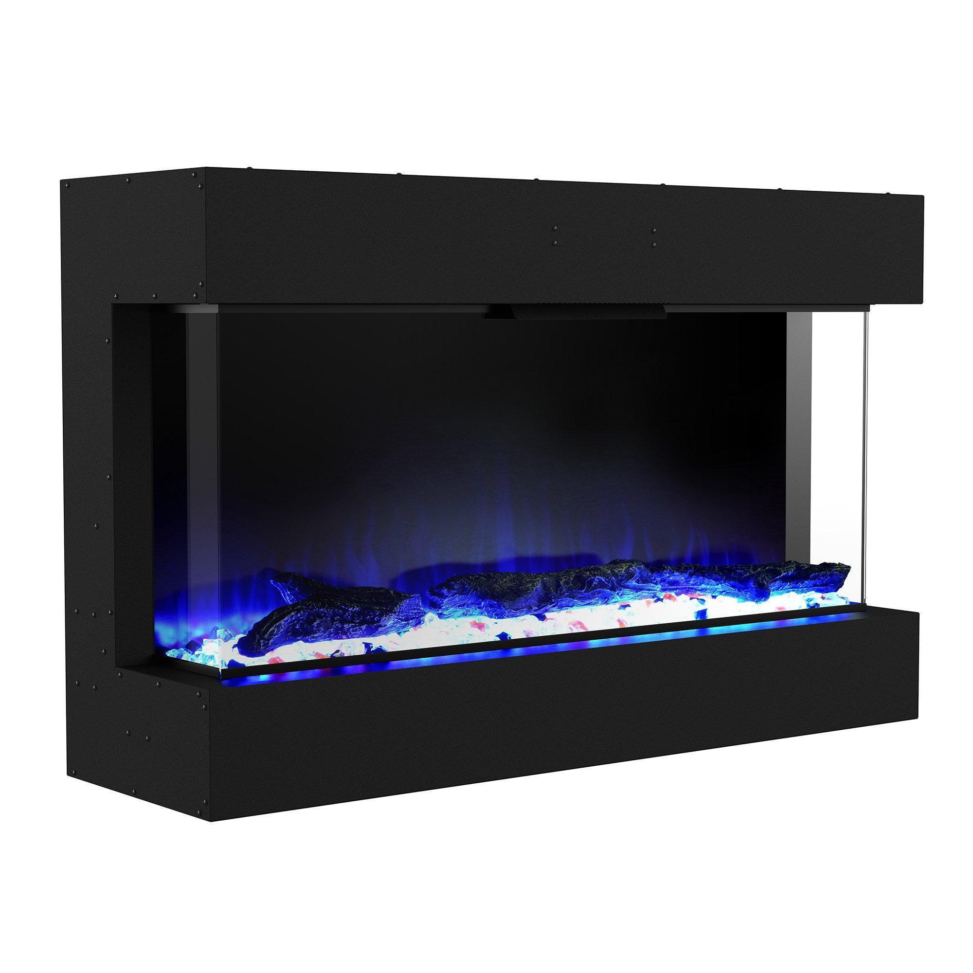 Parrot Uncle Insert or Wall-Mount Electric 3-Color Flame with LED Light Fireplace in Black - Image 9