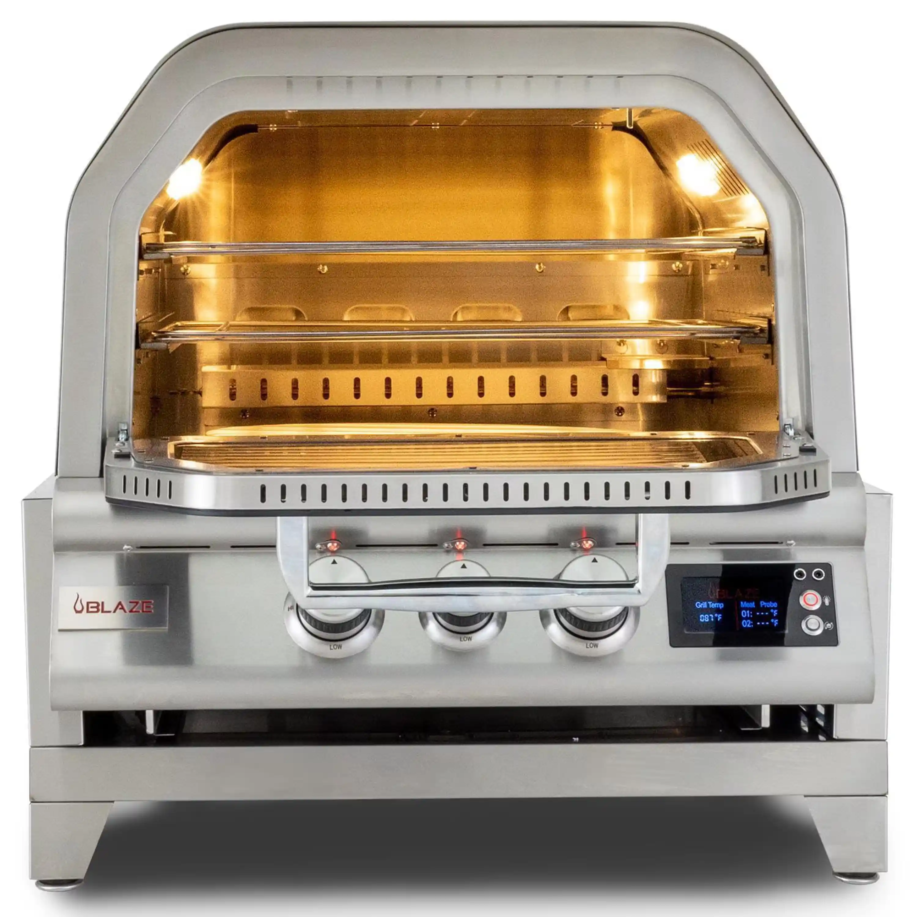 Blaze 26-Inch Countertop Natural Gas Outdoor Pizza Oven with Rotisserie and Countertop Sleeve - Image 3