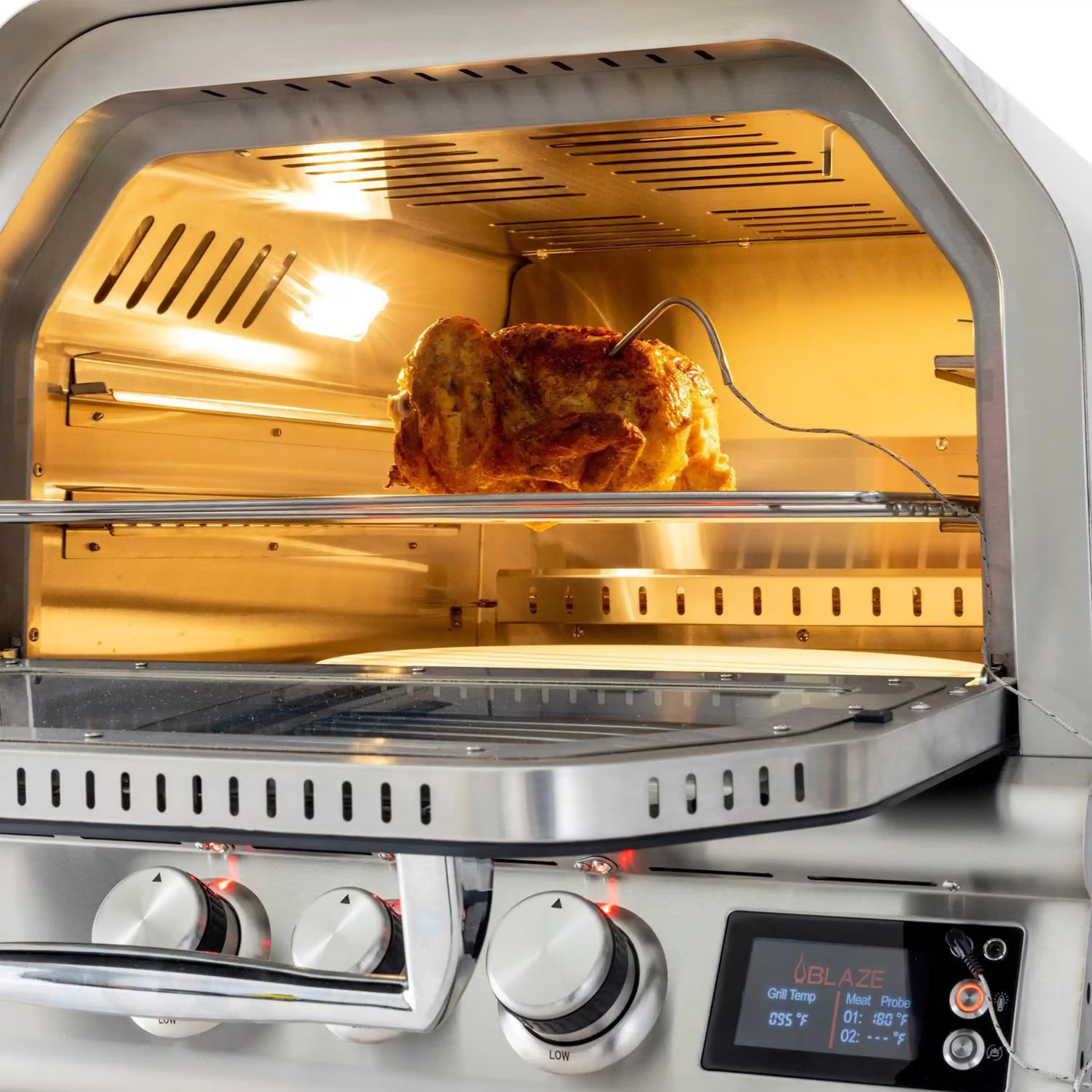 Blaze 26-Inch Countertop Propane Gas Outdoor Pizza Oven with Rotisserie and Countertop Sleeve - Image 5