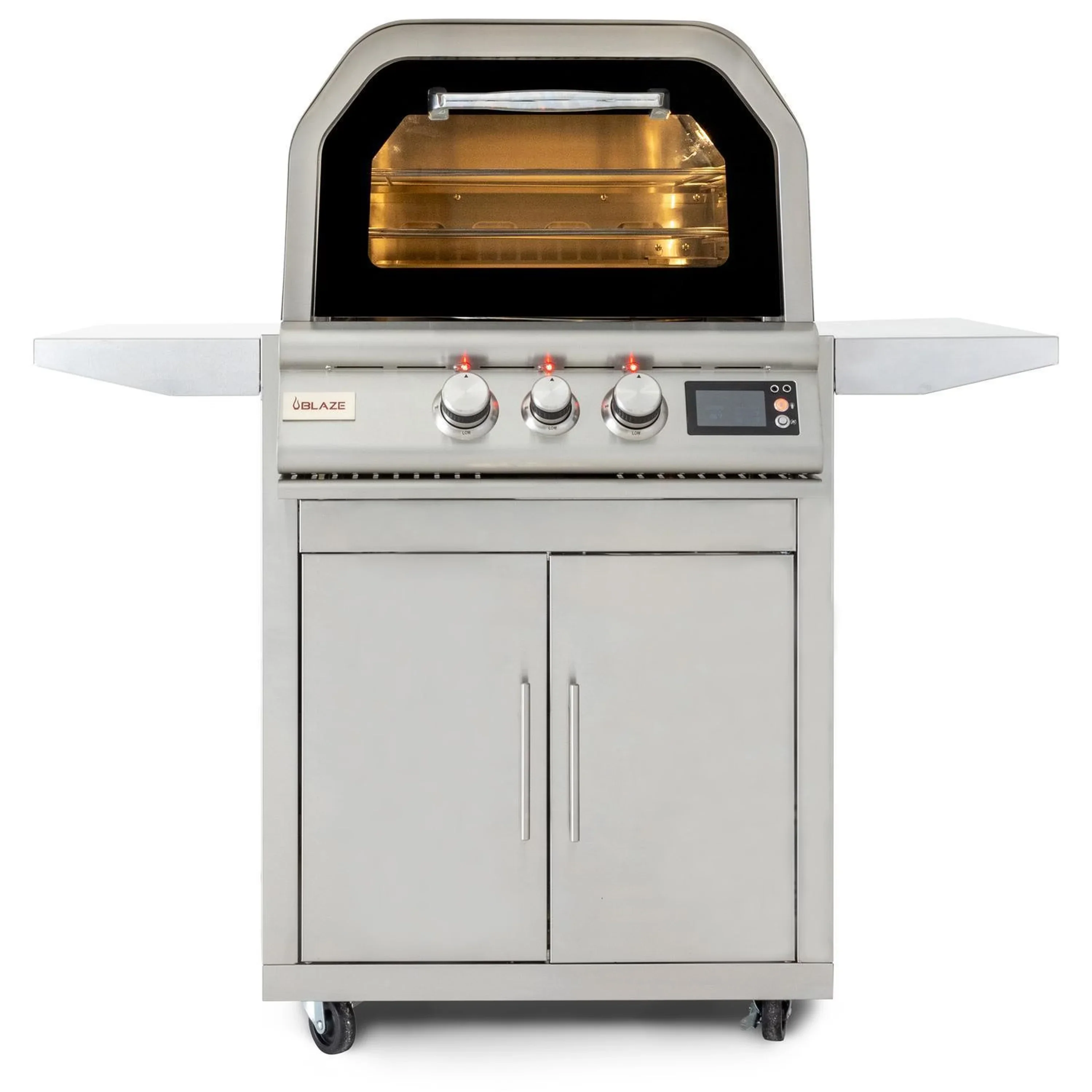 Blaze 26-Inch Freestanding Natural Gas Outdoor Pizza Oven with Rotisserie & Cart - Image 12