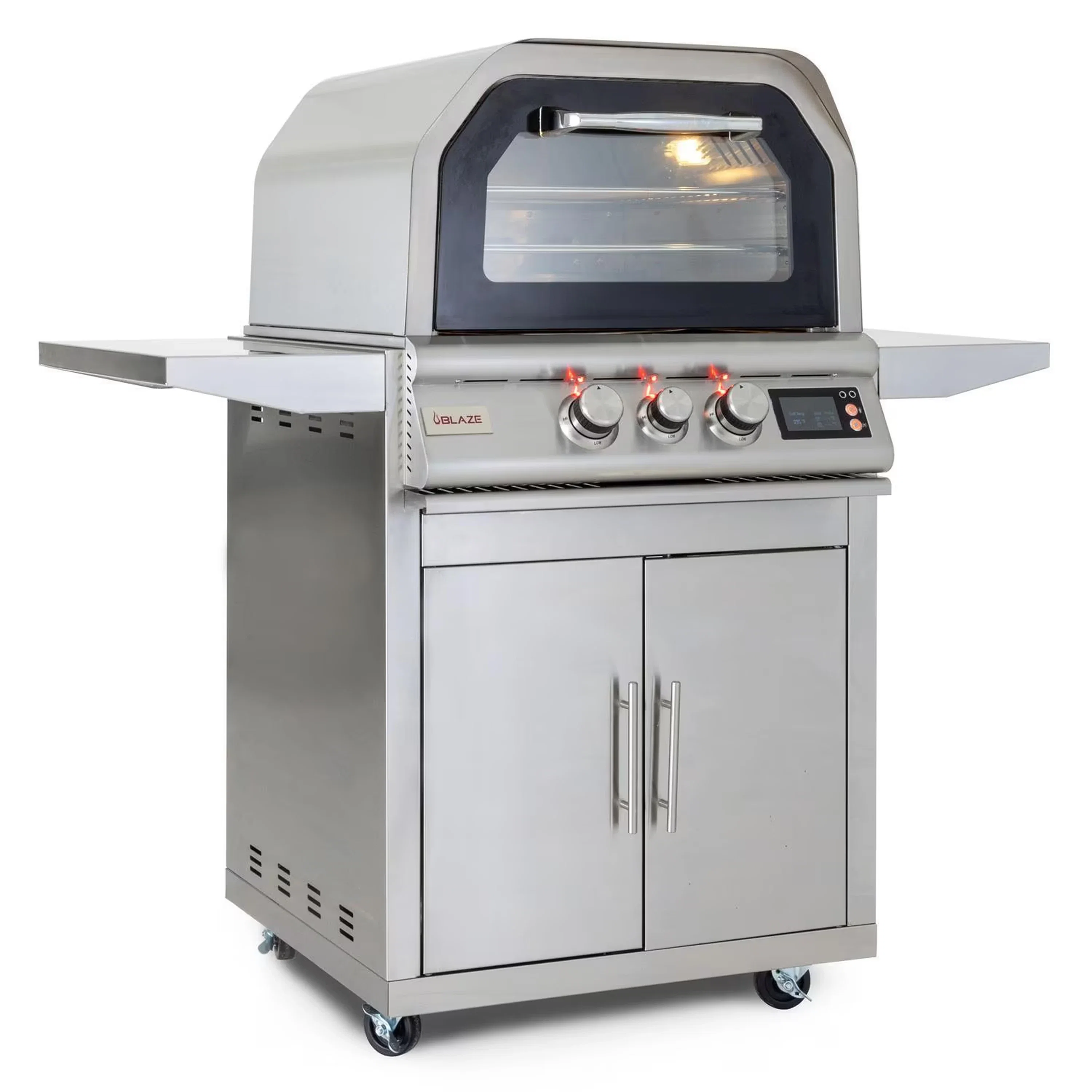 Blaze 26-Inch Propane Gas Outdoor Pizza Oven with Rotisserie and Cart - Image 3