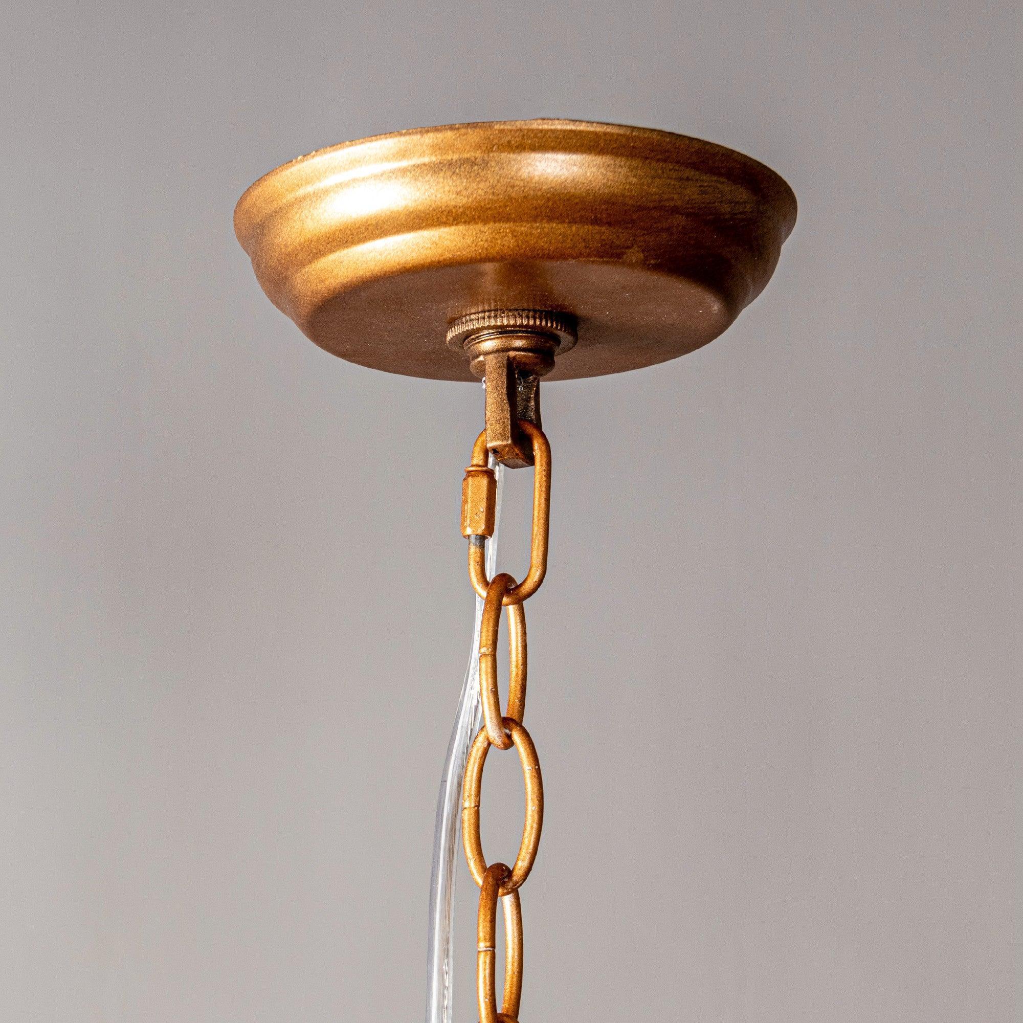 Parrot Uncle Bohemian Antique Gold 6-Light Drum Downrod Mount with Natural Rope Shade (BBW9633-6) - Image 9