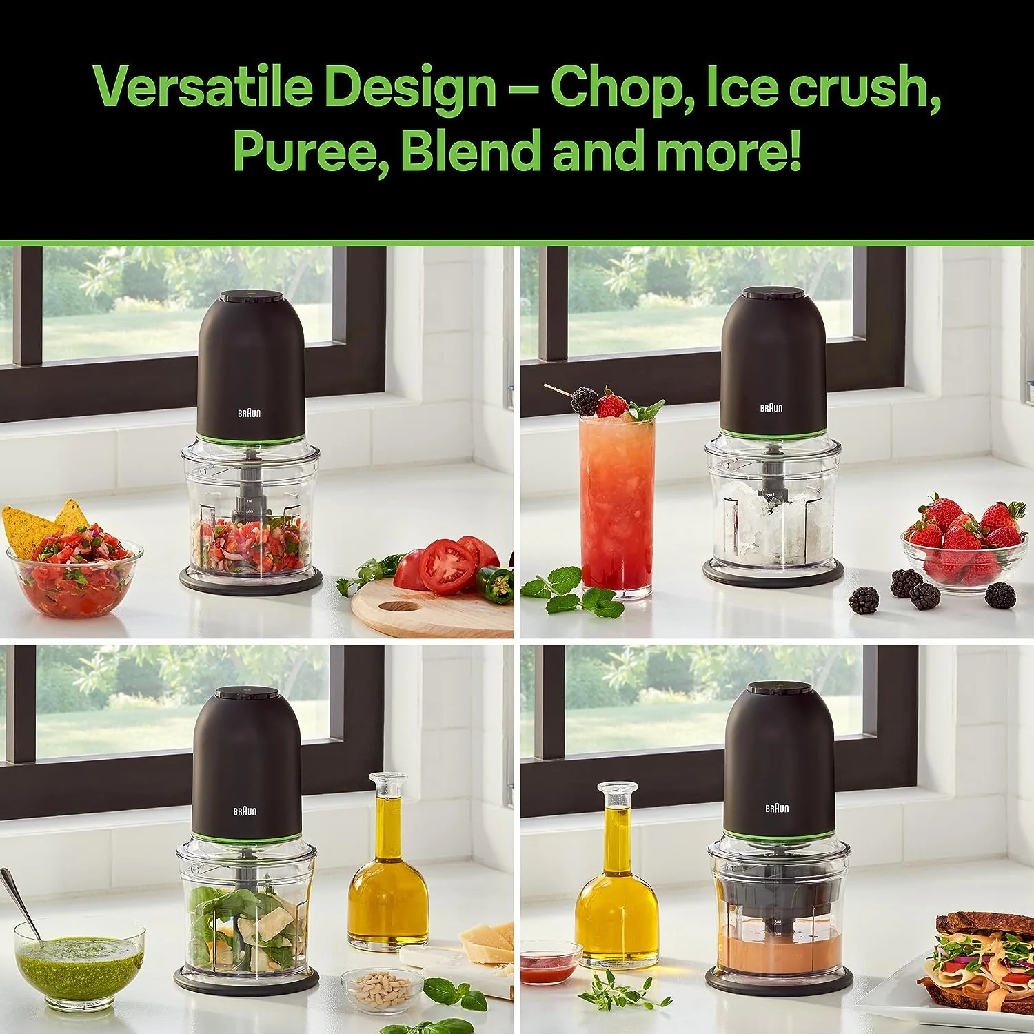 Braun Easy Prep Mini 4 Cup Chopper, 250W Quadblade Technology in Black (CH3012BK) - Image 14