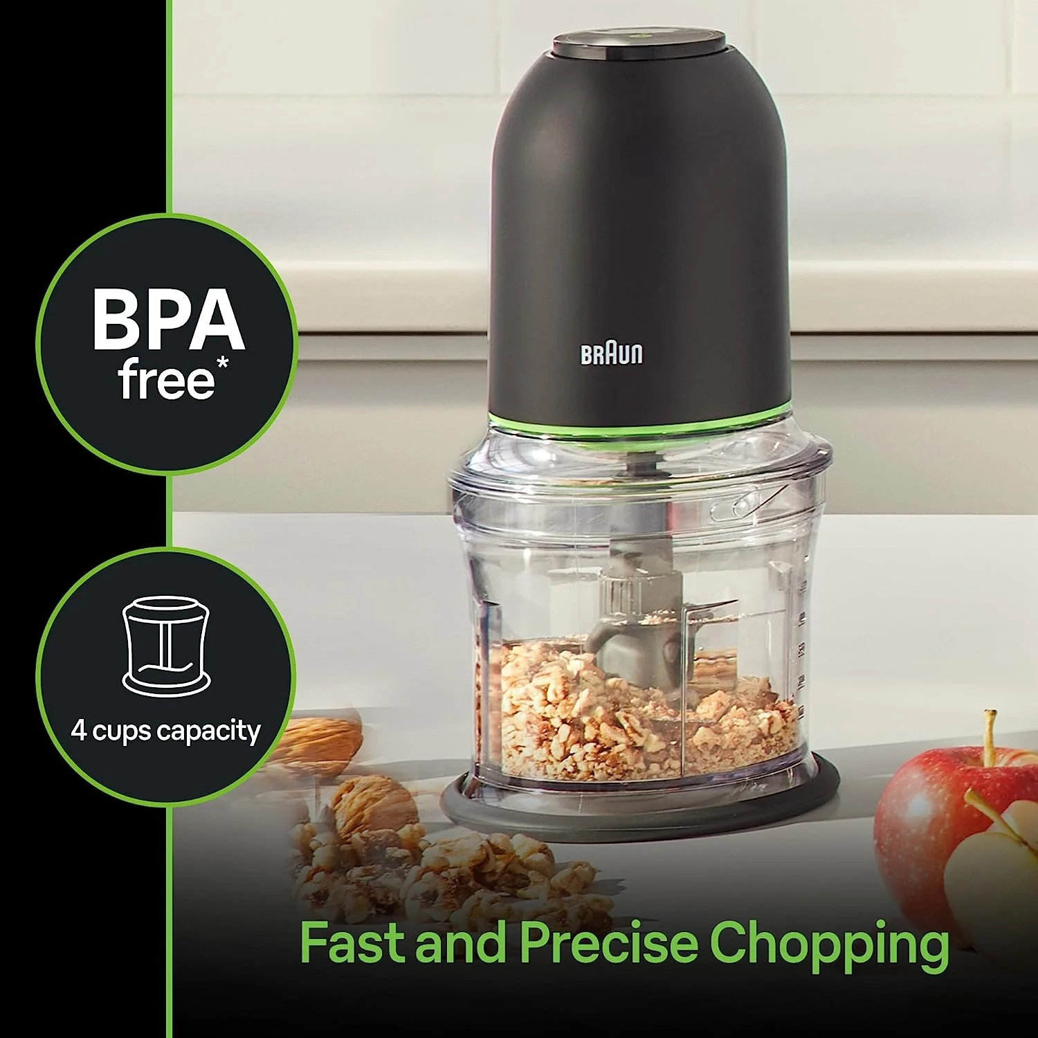 Braun Easy Prep Mini 4 Cup Chopper, 250W Quadblade Technology in Black (CH3012BK) - Image 15