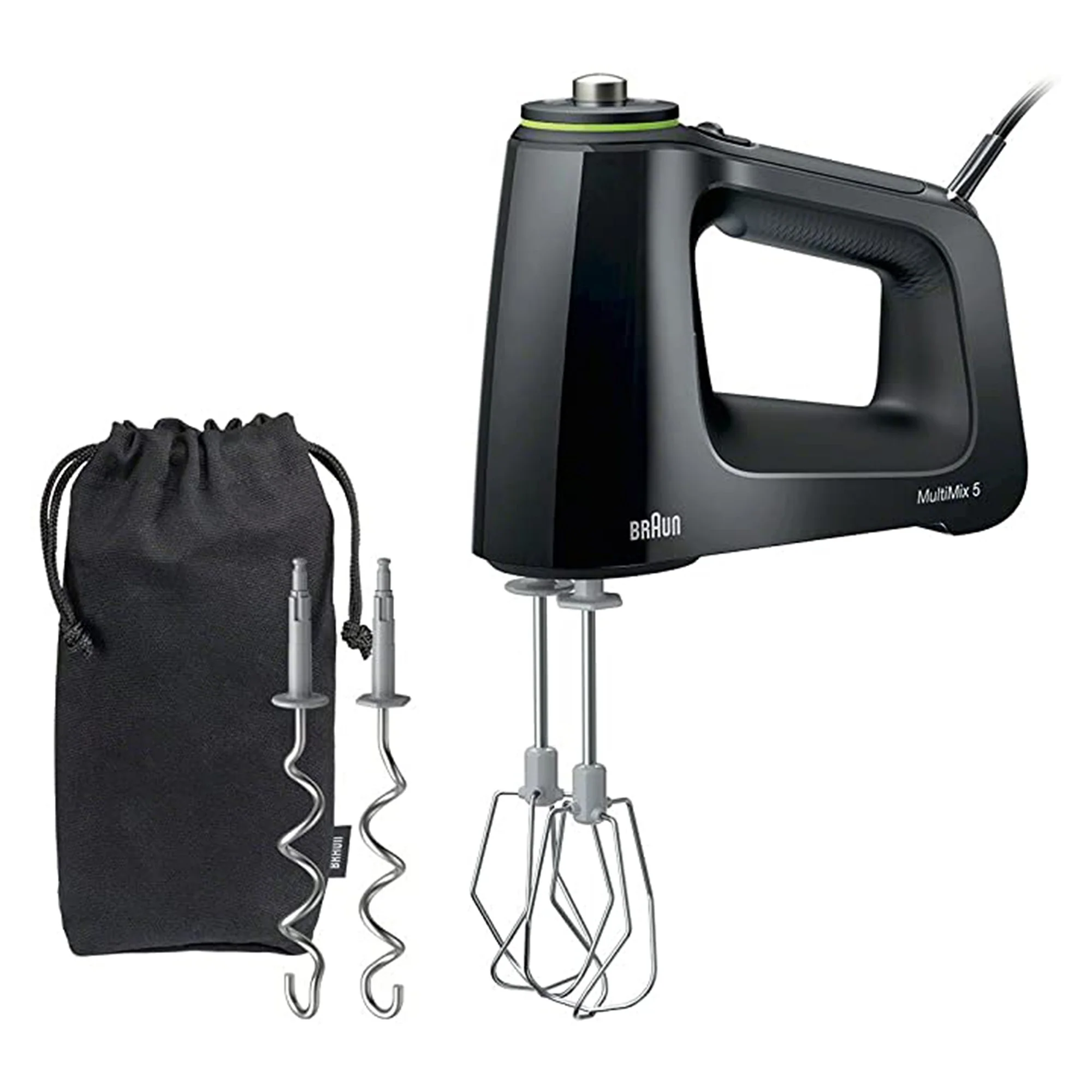 Braun Hand Mixer with Beaters, Dough Hooks and Accessory Bag in Black (HM5100) - Image 8