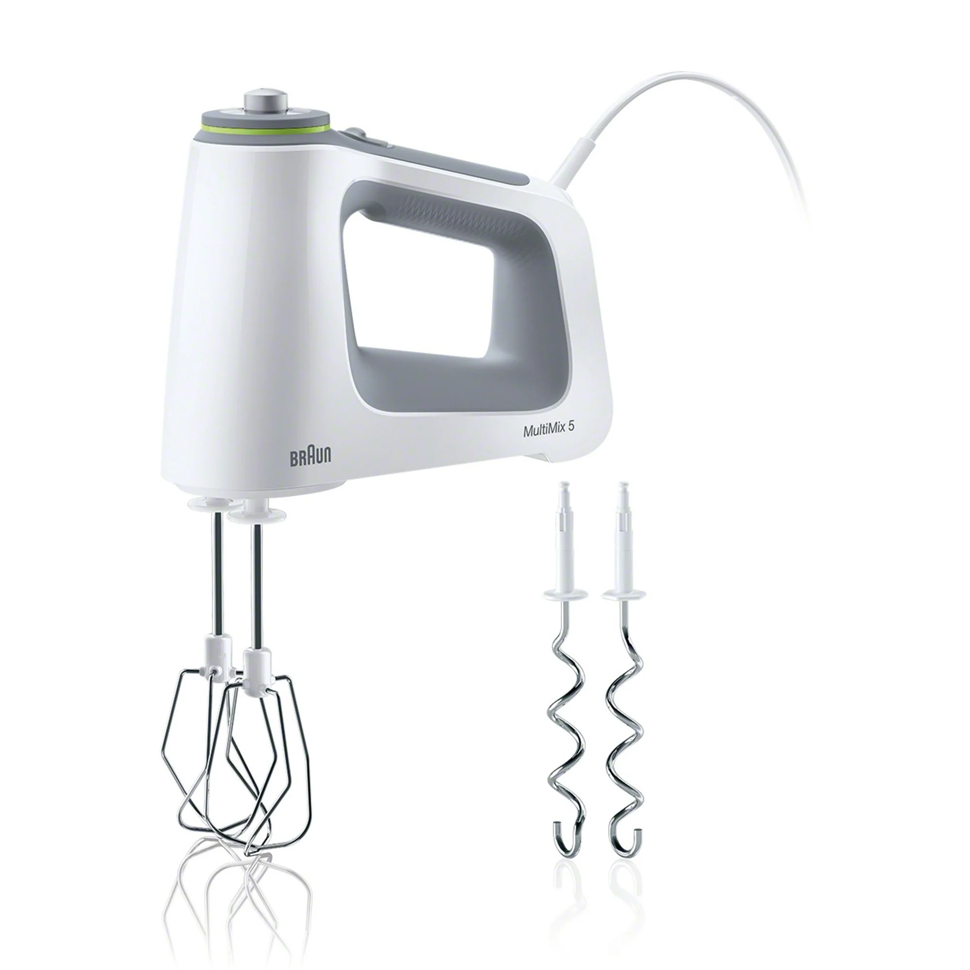 Braun Hand Mixer with Beaters, Dough Hooks, and Accessory Bag in White (HM5100WH) - Image 5