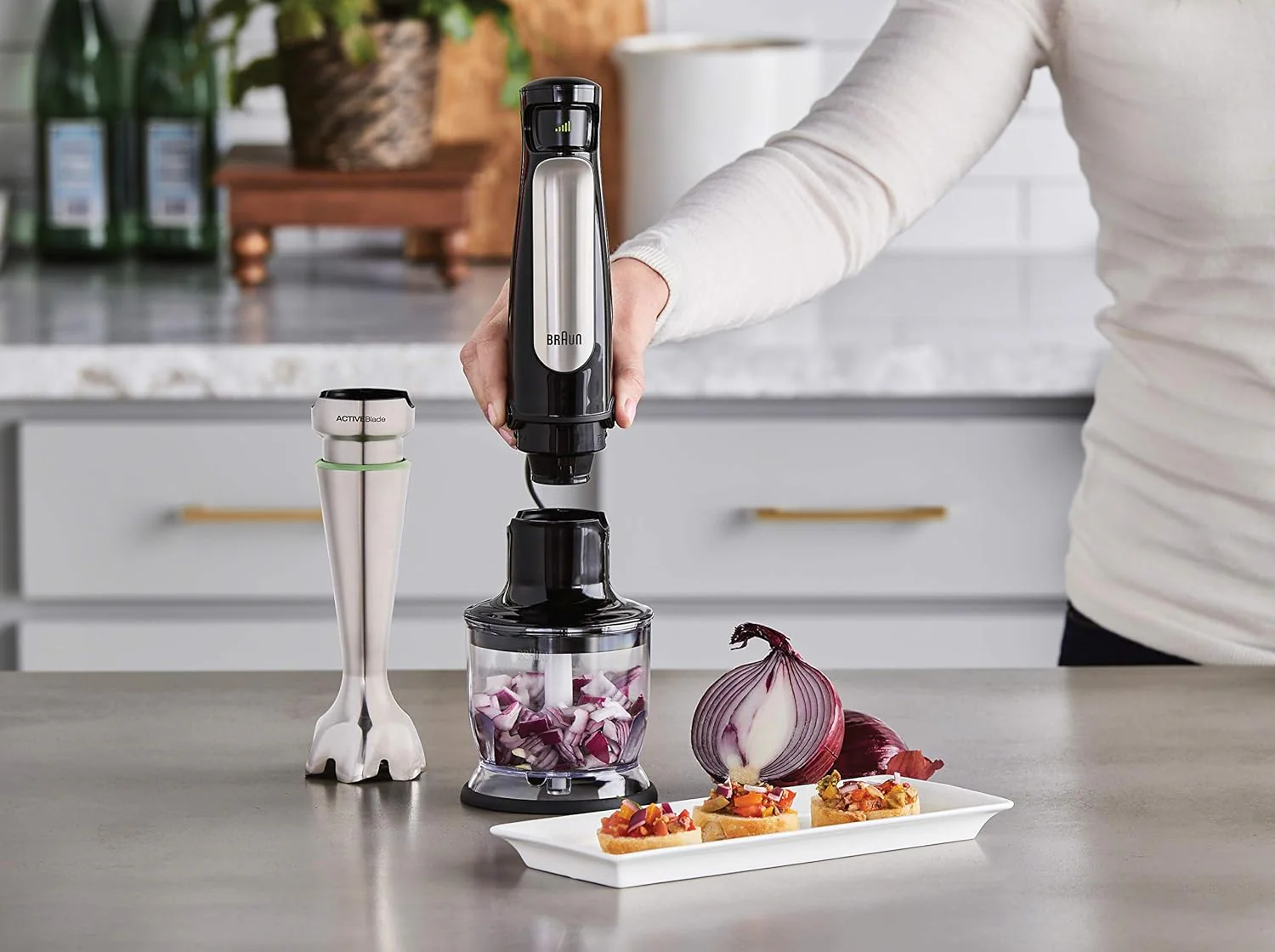 Braun Multiquick 7 Smart Speed Hand Blender, Whisk + Neater + 1.5 Cup + Μasher, in Stainless Steel (MQ7077X) - Image 5