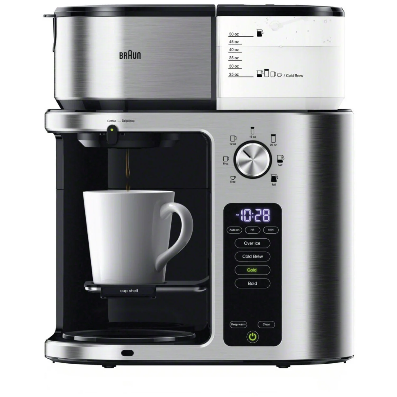 Braun Multiserve Brewing System 10 Cup, Glass Carafe in Stainless Steel (KF9270SI) - Image 3