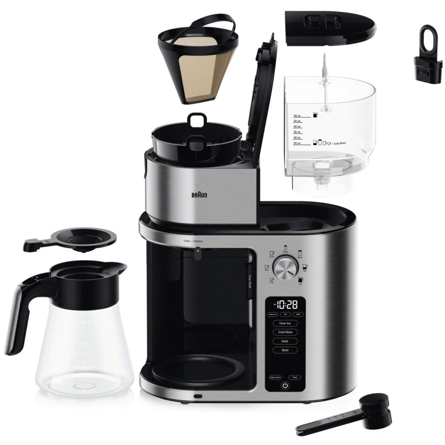 Braun Multiserve Brewing System 10 Cup, Glass Carafe in Stainless Steel (KF9270SI) - Image 5