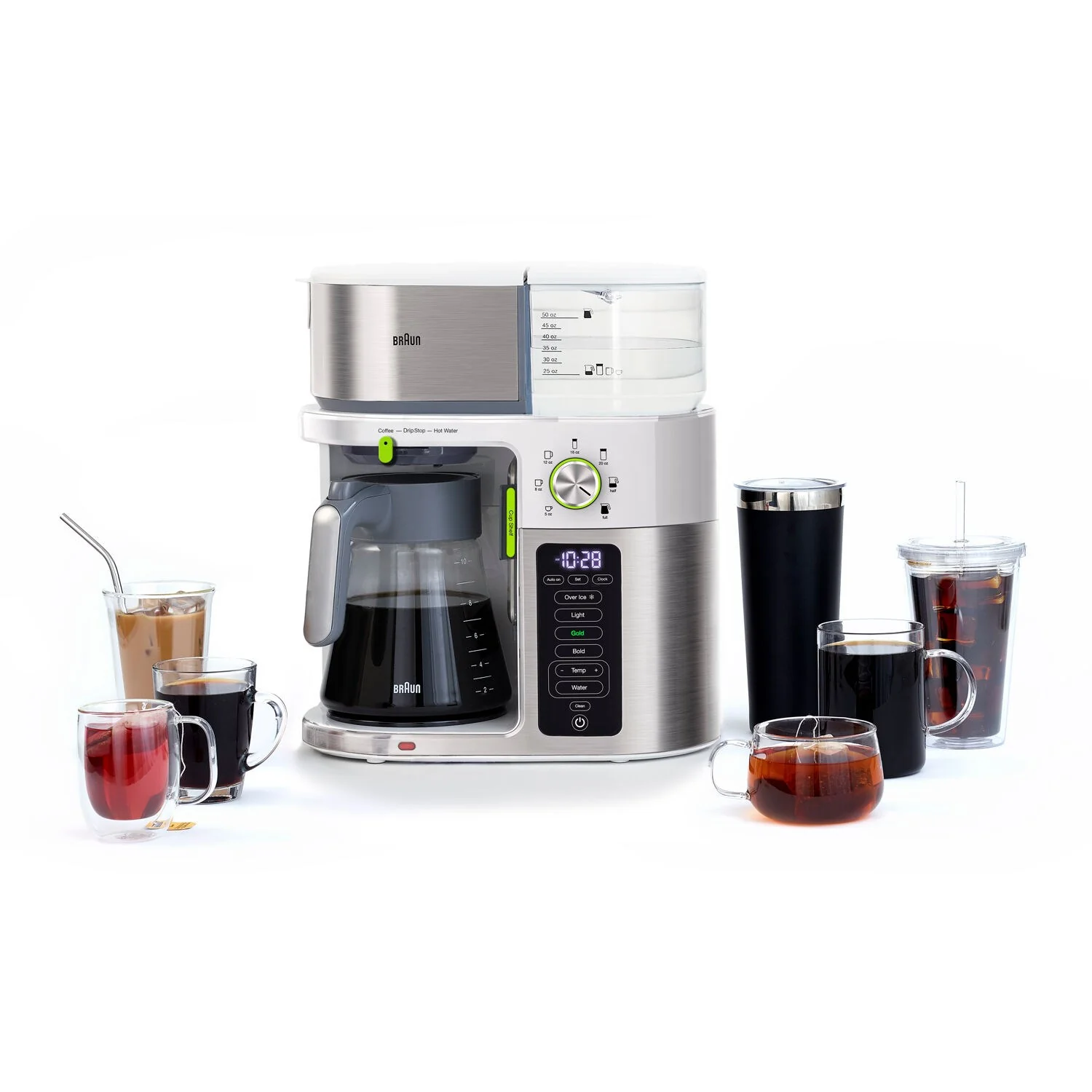 Braun Multiserve Brewing System in Stainless Steel and White with Glass Carafe (KF9150WH) - Image 11