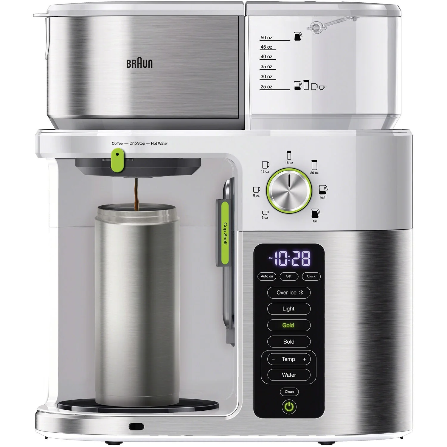 Braun Multiserve Brewing System in Stainless Steel and White with Glass Carafe (KF9150WH) - Image 5