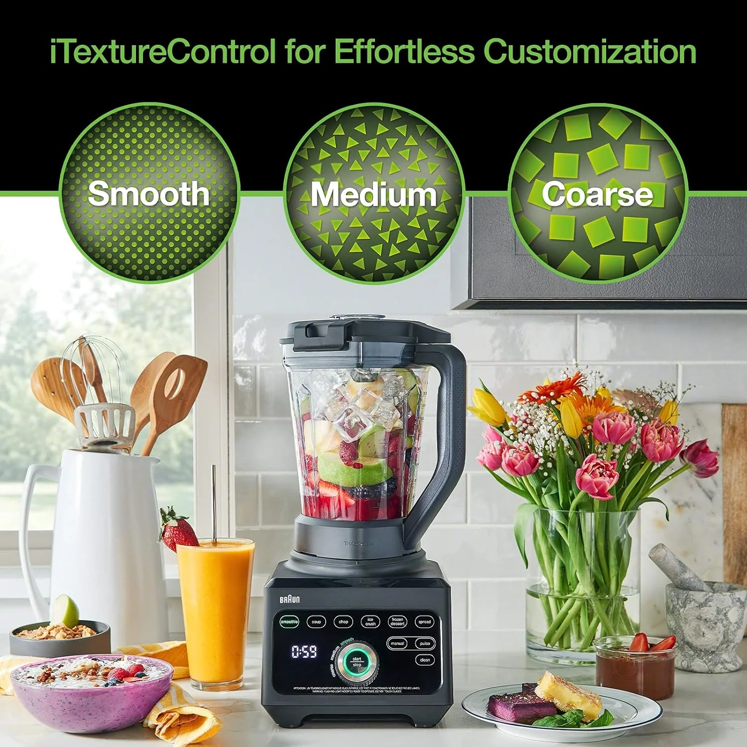Braun TriForce Power Blender 1600 Watts, 18 Food Programs with Accessories in Black (JB9041BK) - Image 11