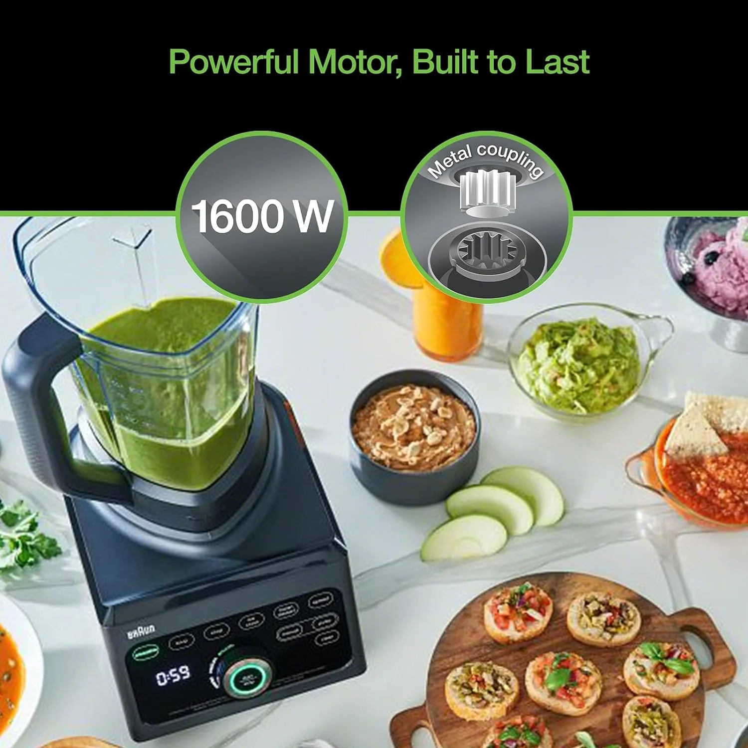 Braun TriForce Power Blender 1600 Watts, 18 Food Programs with Accessories in Black (JB9041BK) - Image 13