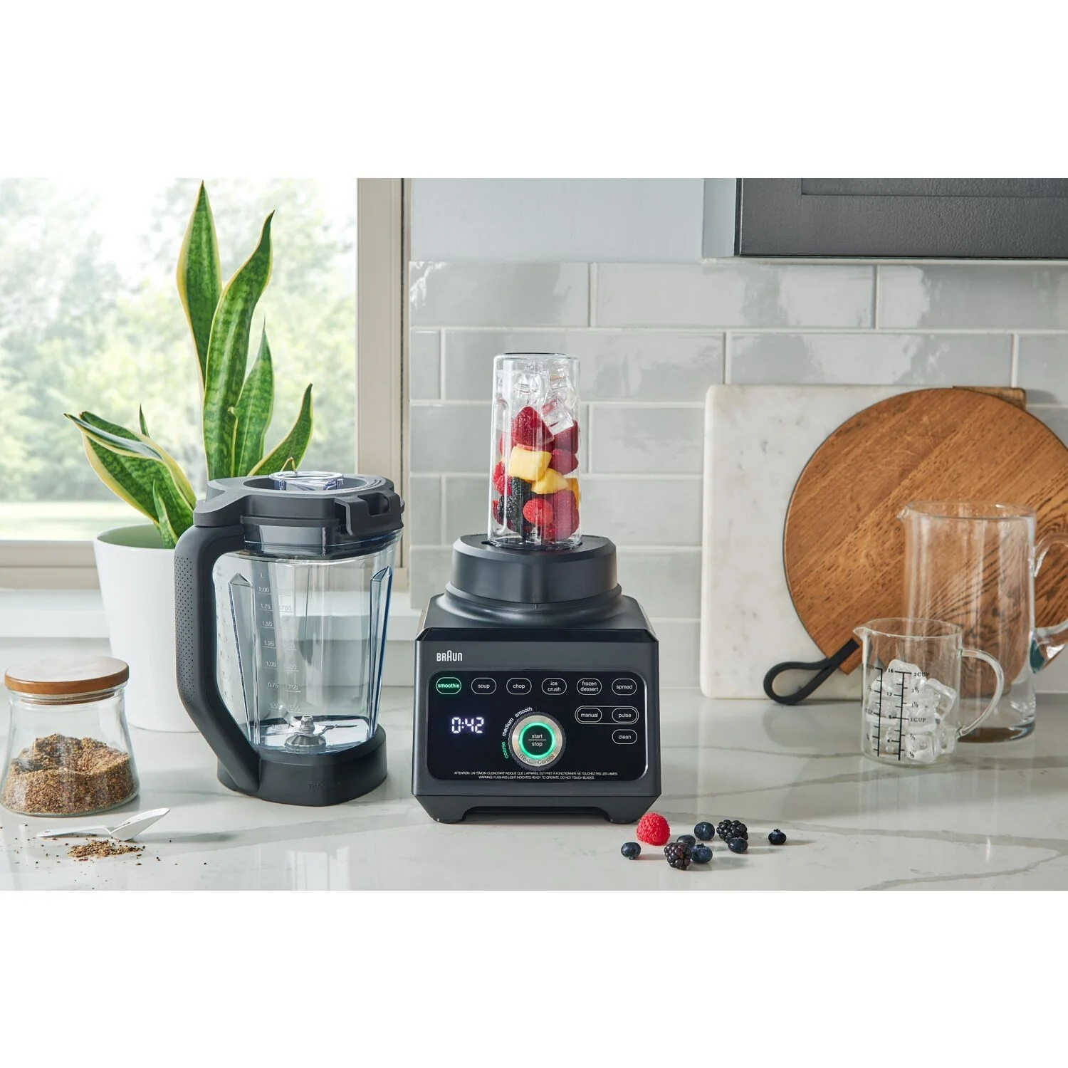 Braun TriForce Power Blender 1600 Watts, 18 Food Programs with Accessories in Black (JB9041BK) - Image 4