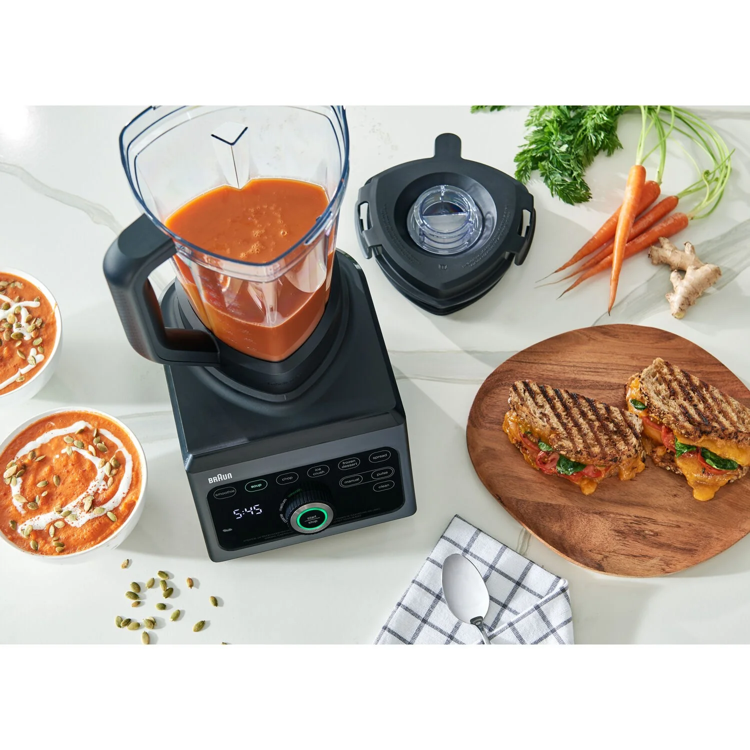 Braun TriForce Power Blender 1600 Watts, 18 Food Programs with Accessories in Black (JB9041BK) - Image 5