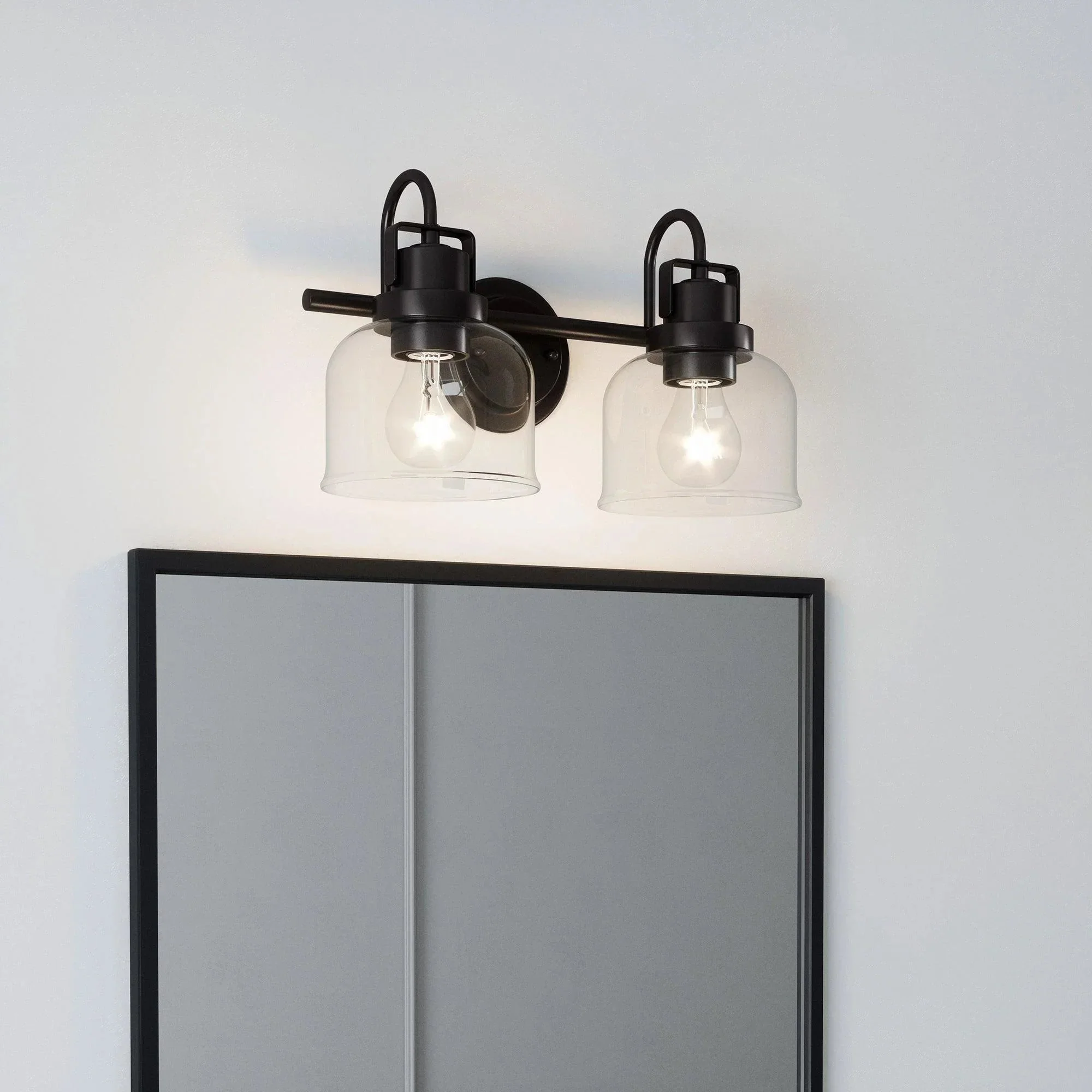 Parrot Uncle Brighton 2-Light Dark Bronze Dimmable Bathroom Vanity Light (BR802BLK) - Image 5