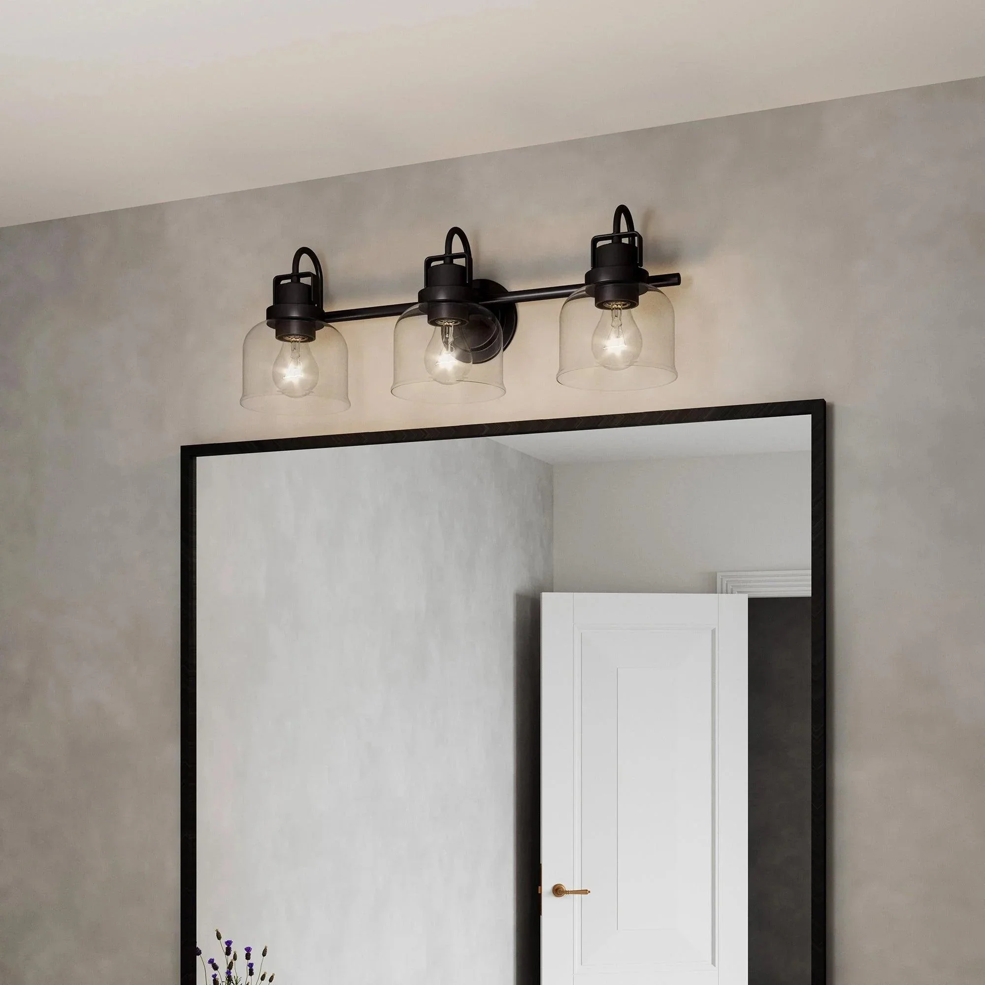 Parrot Uncle Brighton 3-Light Dark Bronze Dimmable Bathroom Vanity Light (BR803BLK) - Image 6