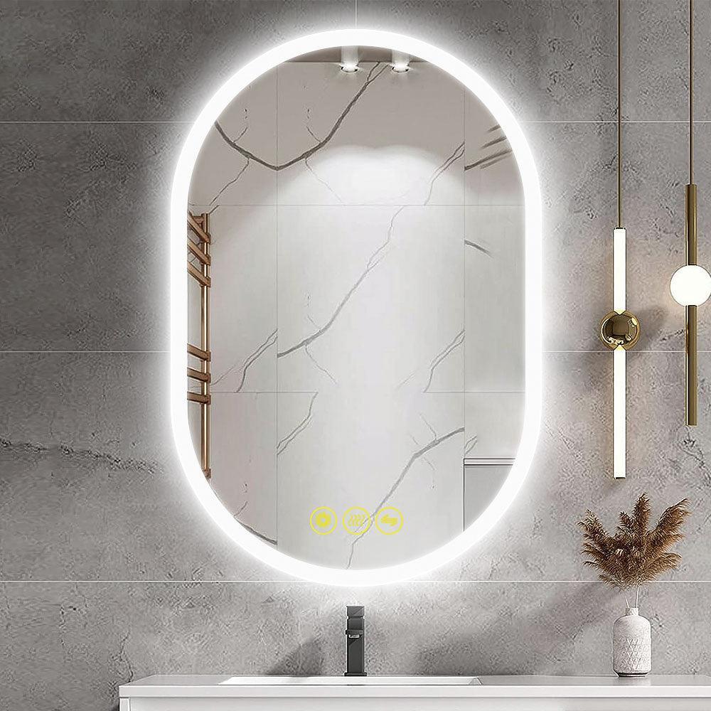 Parrot Uncle BrightView Oval Frameless LED Anti-Fog Dimmable Bathroom Vanity Mirror - Image 9