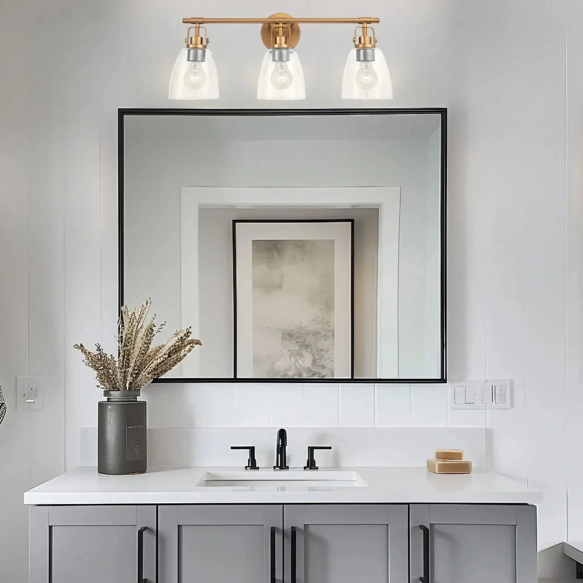 Parrot Uncle Brilliance Modern Farmhouse 3-Light Vanity Light - Image 5