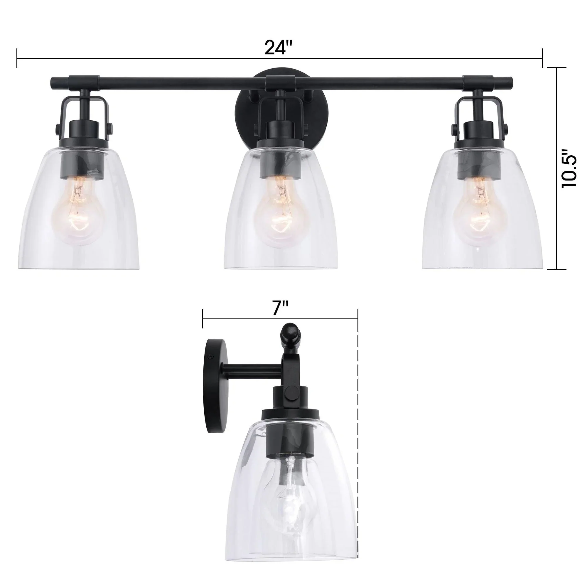 Parrot Uncle Brilliance Modern Farmhouse 3-Light Vanity Light - Image 8