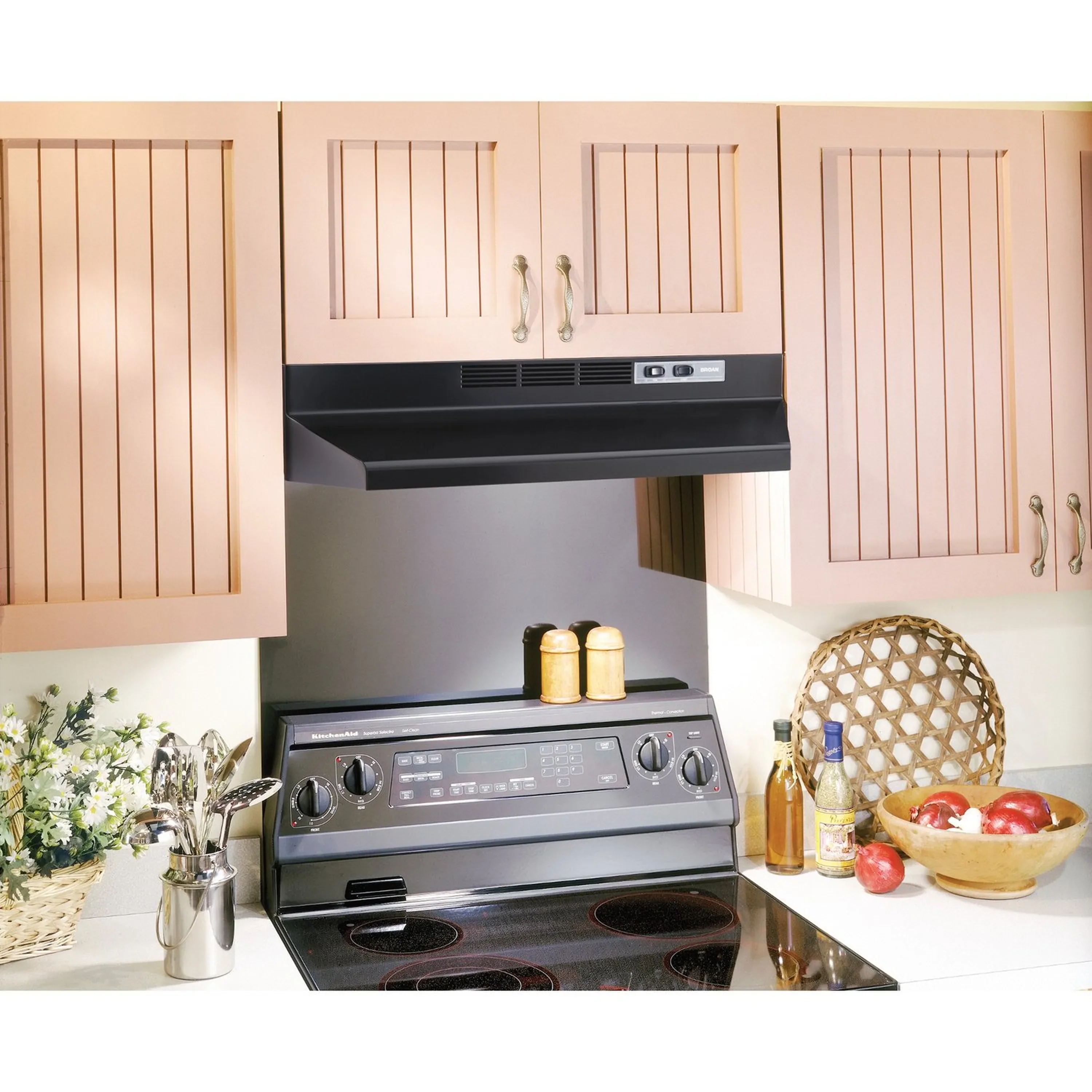 Broan-NuTone 30-Inch Ductless Under Cabinet Range Hood with Charcoal Filter in Black (413023) - Image 2