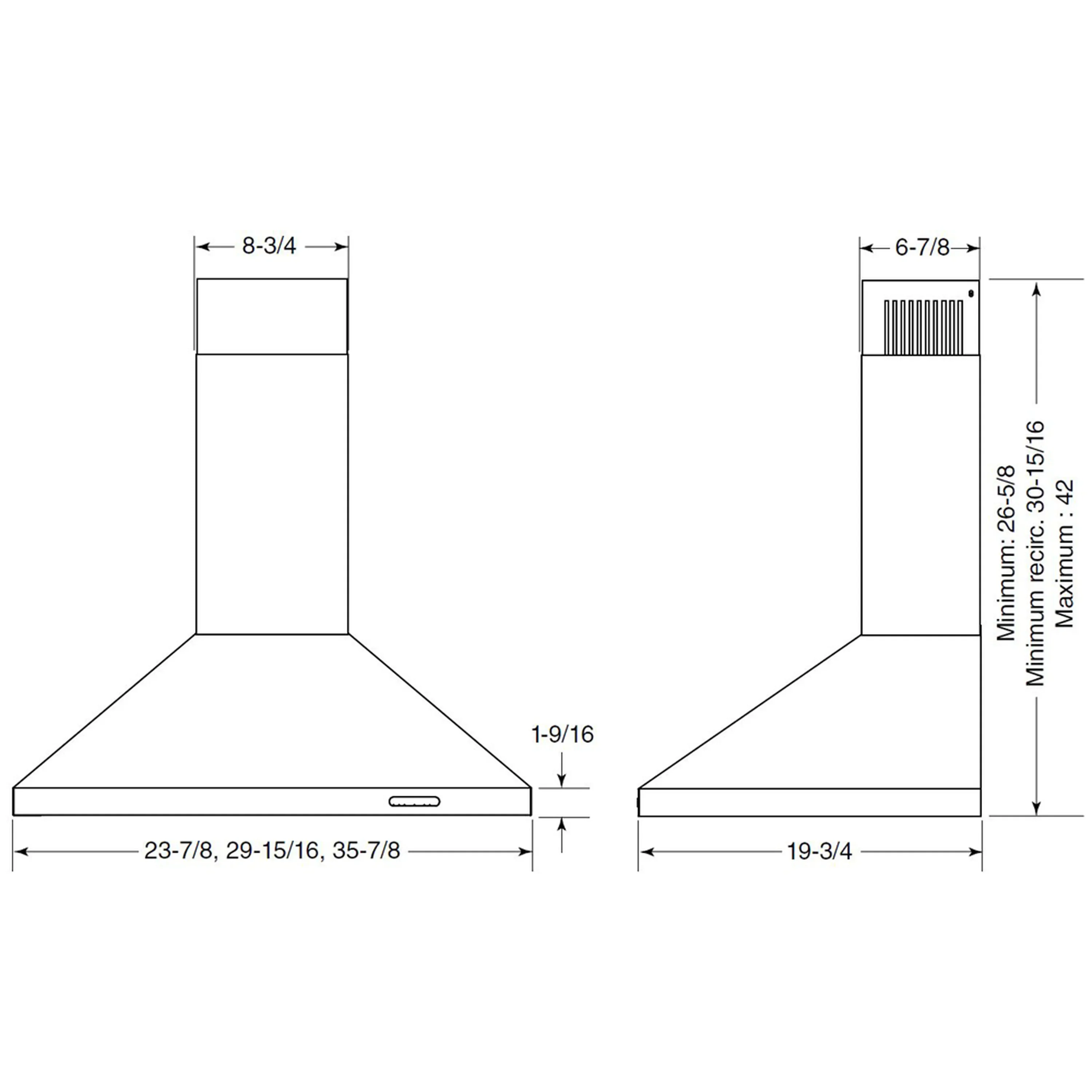 Broan-NuTone 36-inch 460 CFM Pyramidal Chimney Range Hood in Stainless Steel (EW4836SS) - Image 6